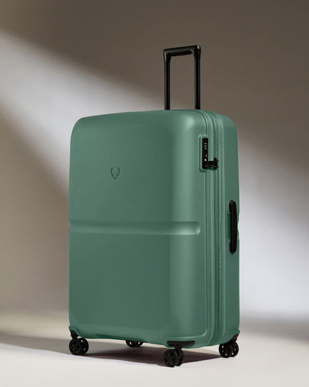 Antler Luggage -  Large Suitcase in Seagrass Green - Single Stripe - Hard Suitcase - Large Large Suitcase in Green - Single Stripe | Checked Luggage & Large Suitcases