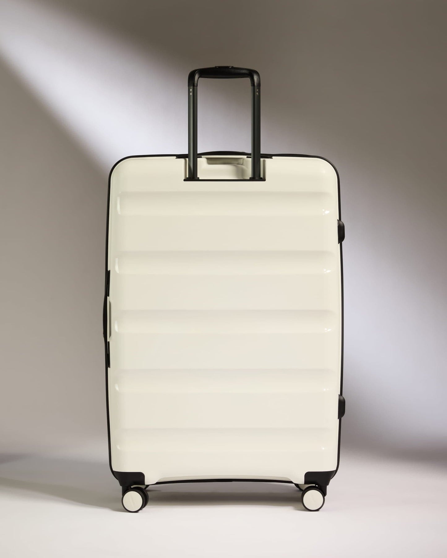Antler Luggage -  Large Suitcase in White - Logo Stripe - Hard Suitcase - Large Large Suitcase White - Logo Stripe | Lightweight Hard Shell Luggage