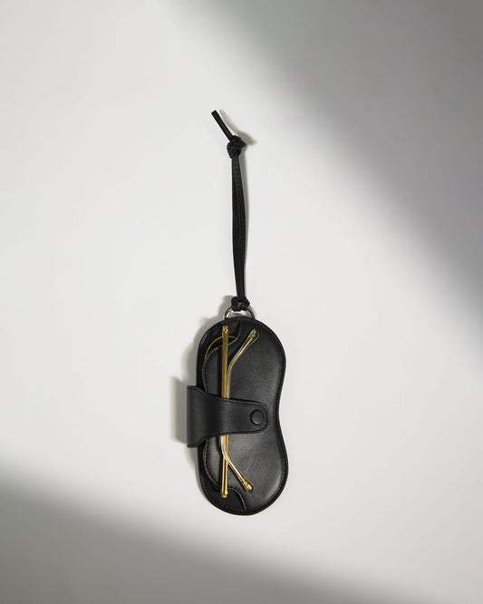 Antler Luggage -  Leather Sunglasses Case in Black- Summer Capsule - Pouch Leather Sunglasses Case in Black- Summer Capsule
