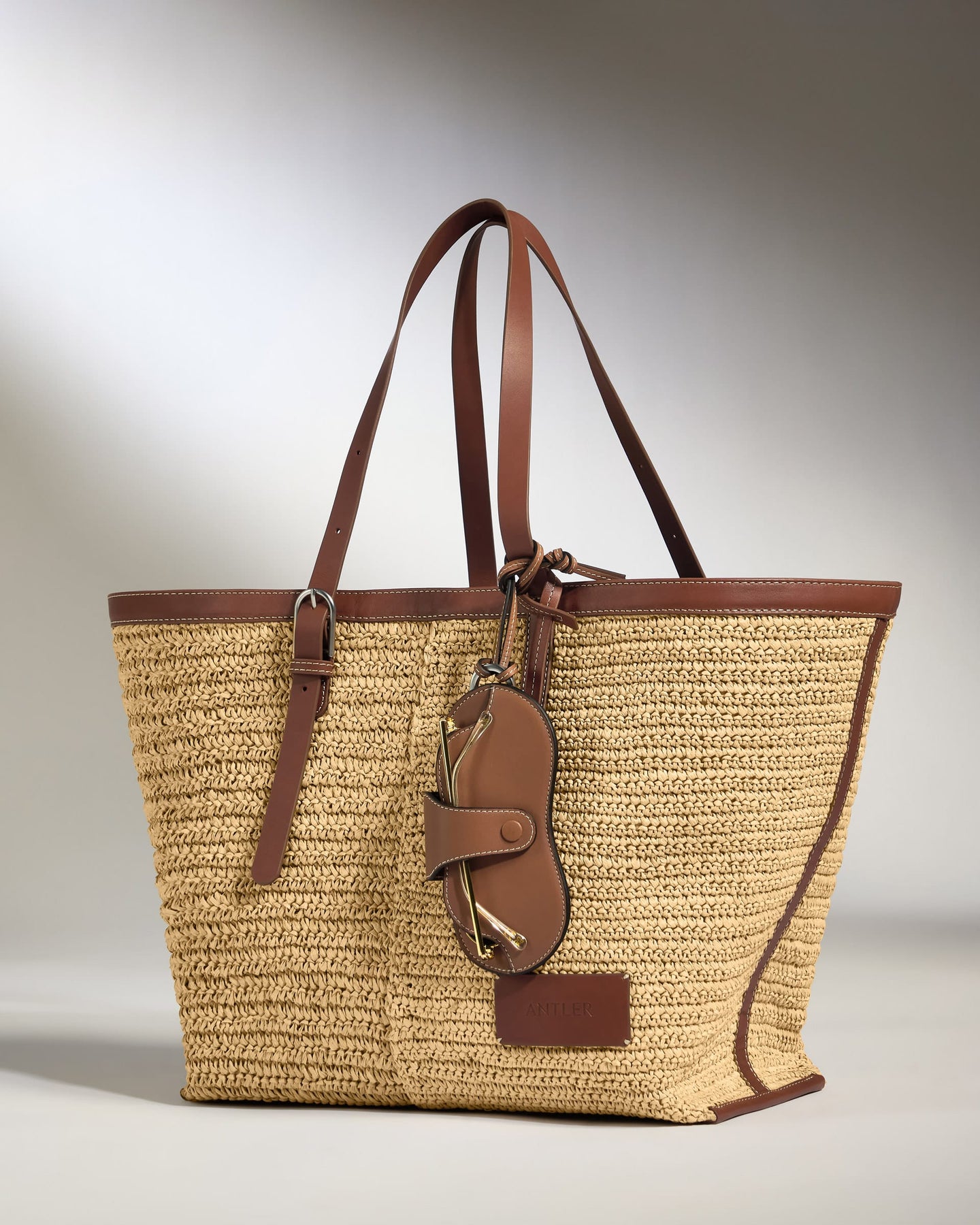 Antler Luggage -  Leather Sunglasses Case in Tan - Summer Capsule - Pouch Leather Sunglasses Case in Tan - Summer Capsule