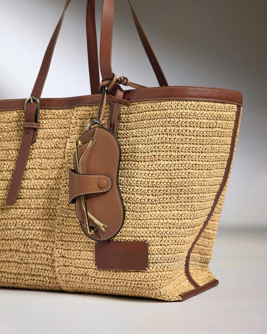 Antler Luggage -  Leather Sunglasses Case in Tan - Summer Capsule - Pouch Leather Sunglasses Case in Tan - Summer Capsule