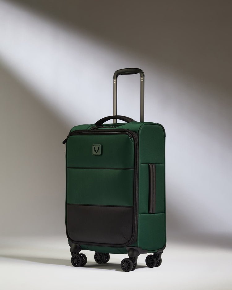 Antler Luggage -  Lightest Cabin Suitcase in Antler Green - Soft Stripe 2.0 - Soft Suitcase Lightest Cabin Suitcase in Green - Soft Stripe 2.0 | Soft Suitcase & Cabin Bag