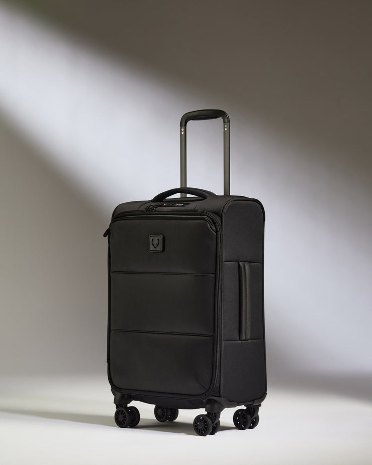 Antler Luggage -  Lightest Cabin Suitcase in Black - Soft Stripe 2.0 - Soft Suitcase Lightest Cabin Suitcase in Black - Soft Stripe 2.0 | Soft Suitcase & Cabin Bag