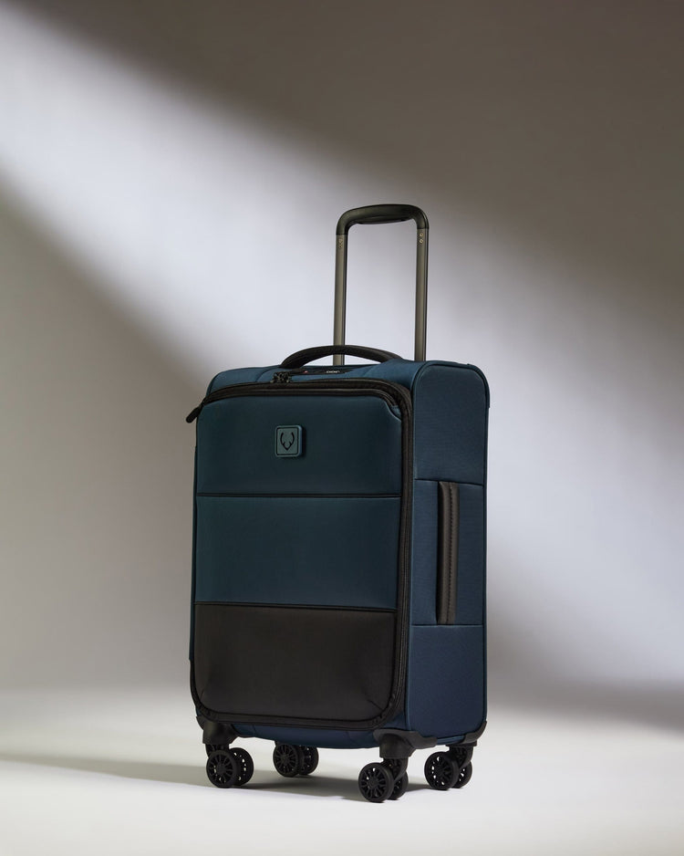 Antler Luggage -  Lightest Cabin Suitcase in Indigo Blue - Soft Stripe 2.0 - Soft Suitcase Lightest Cabin Suitcase in Navy - Soft Stripe 2.0 | Soft Suitcase & Cabin Bag