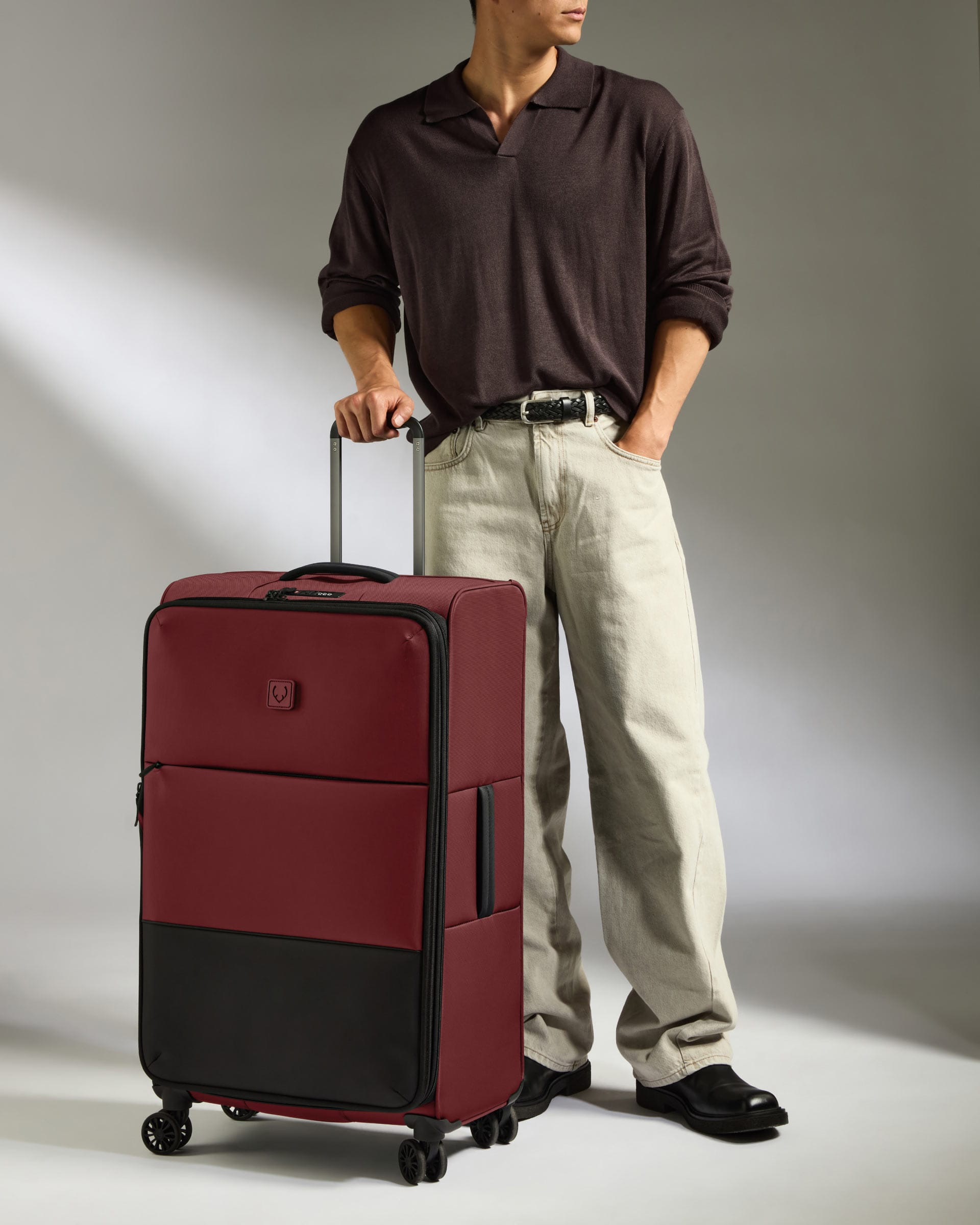 Antler Luggage -  Lightest Large Suitcase in Cedar - Soft Stripe 2.0 - Soft Suitcase - Large Lightest Large Suitcase in Cedar - Soft Stripe 2.0 | Soft Checked Suitcase