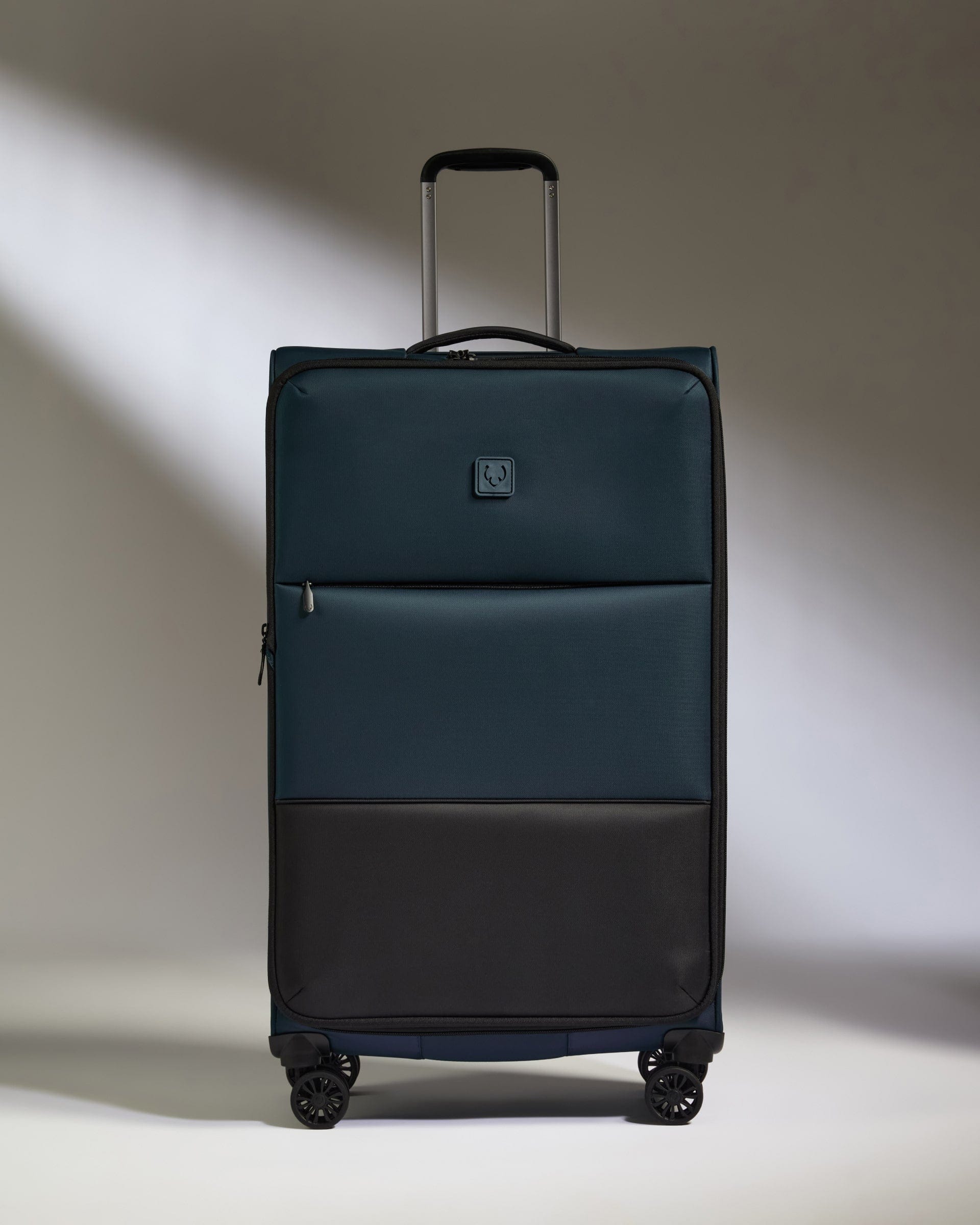Antler Luggage -  Lightest Large Suitcase in Indigo Blue - Soft Stripe 2.0 - Soft Suitcase Lightest Large Suitcase in Navy - Soft Stripe 2.0 | Soft Checked Suitcase
