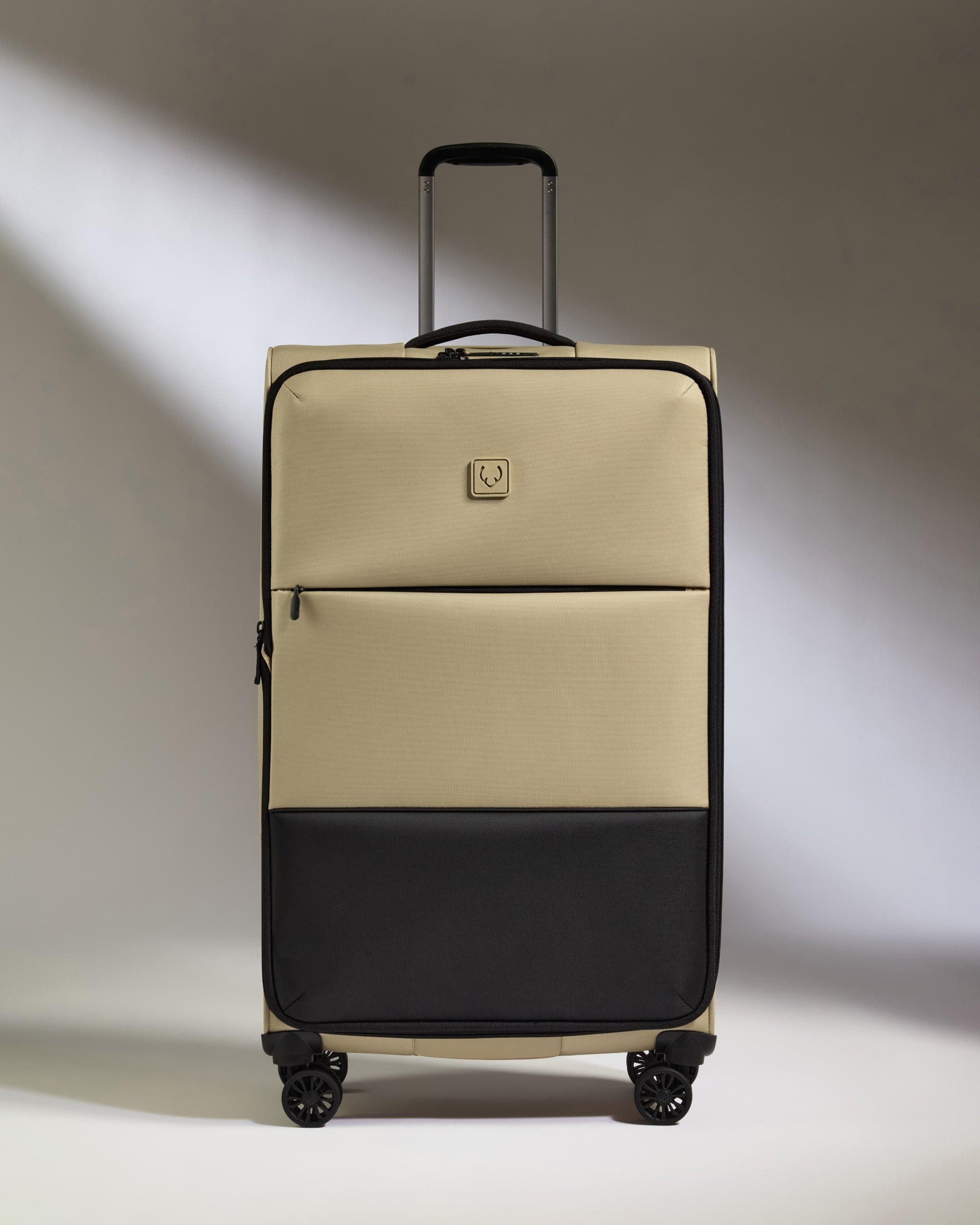 Antler Luggage -  Lightest Large Suitcase in Sand - Soft Stripe 2.0 - Soft Suitcase Lightest Large Suitcase in Sand Beige - Soft Stripe 2.0 | Soft Checked Suitcase