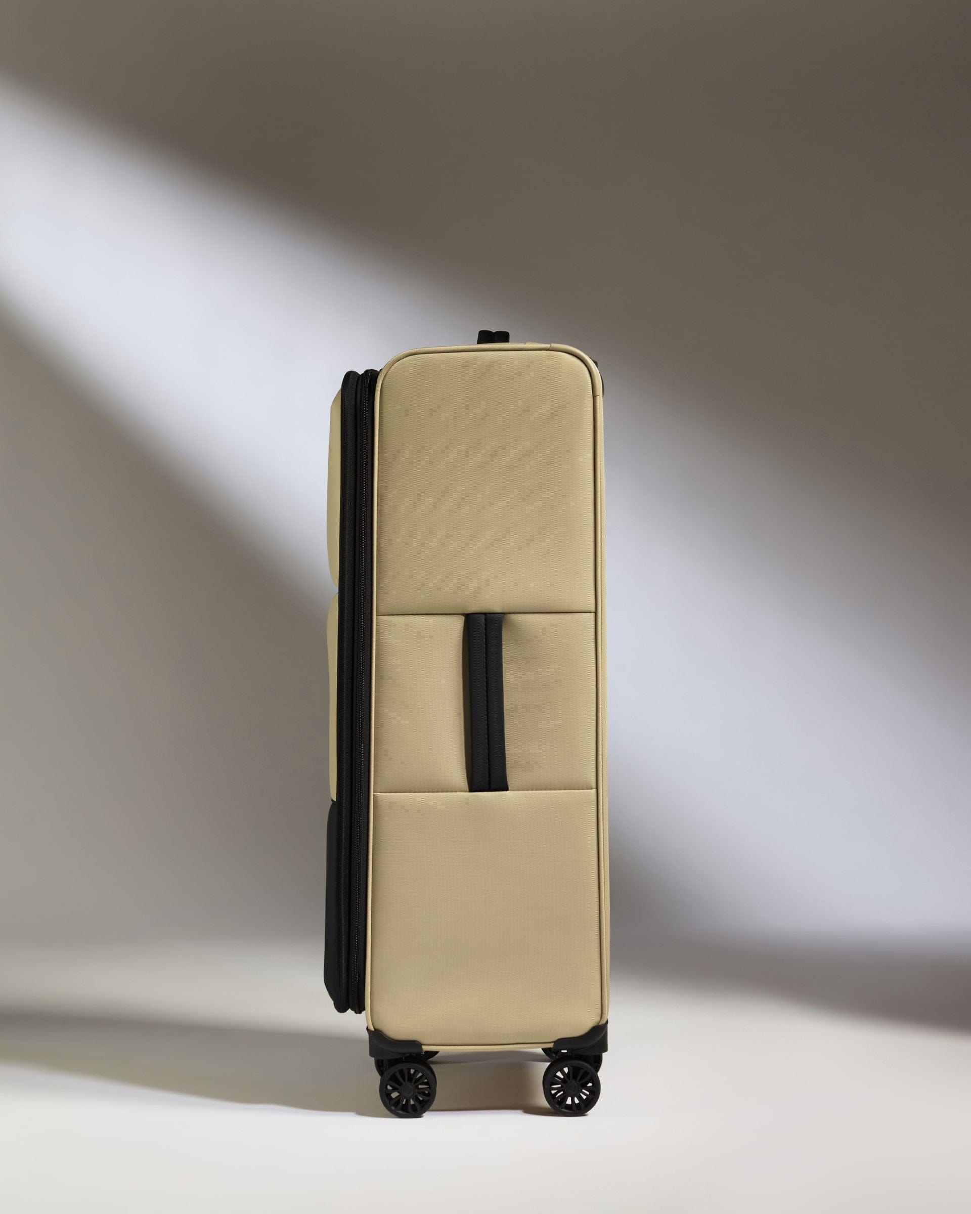 Antler Luggage -  Lightest Large Suitcase in Sand - Soft Stripe 2.0 - Soft Suitcase Lightest Large Suitcase in Sand Beige - Soft Stripe 2.0 | Soft Checked Suitcase