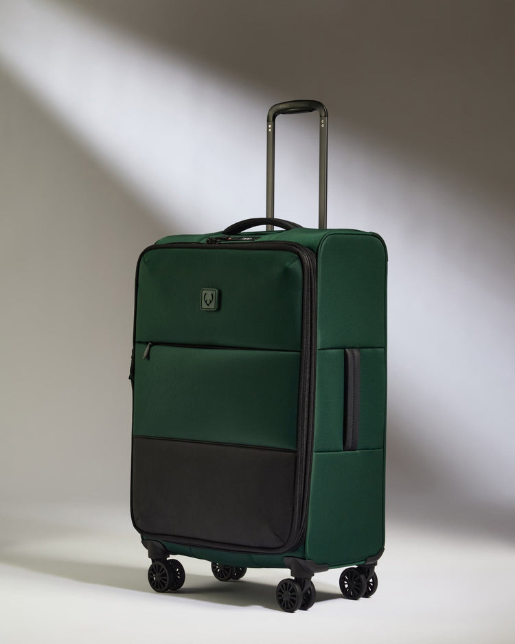 Antler Luggage -  Lightest Medium Suitcase in Antler Green - Soft Stripe 2.0 - Soft Suitcase Lightest Medium Suitcase in Green - Soft Stripe 2.0 | Soft Suitcase