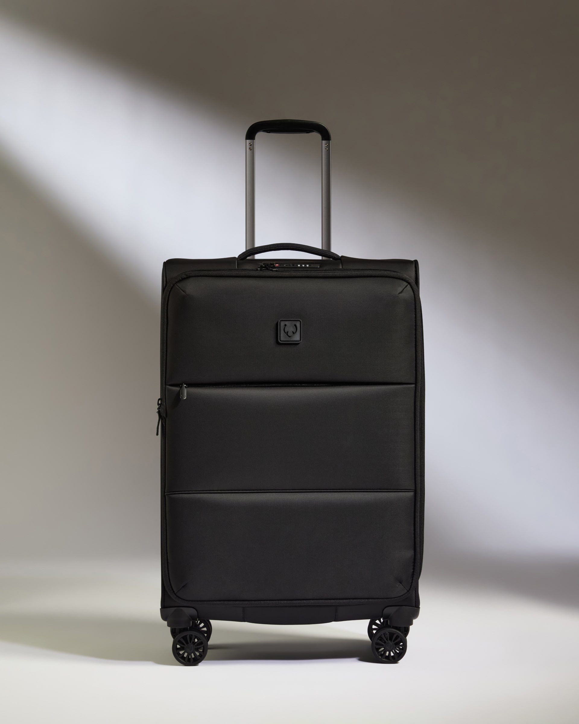 Antler Luggage -  Lightest Medium Suitcase in Black - Soft Stripe 2.0 - Soft Suitcase Lightest Medium Suitcase in Black - Soft Stripe 2.0 | Soft Suitcase