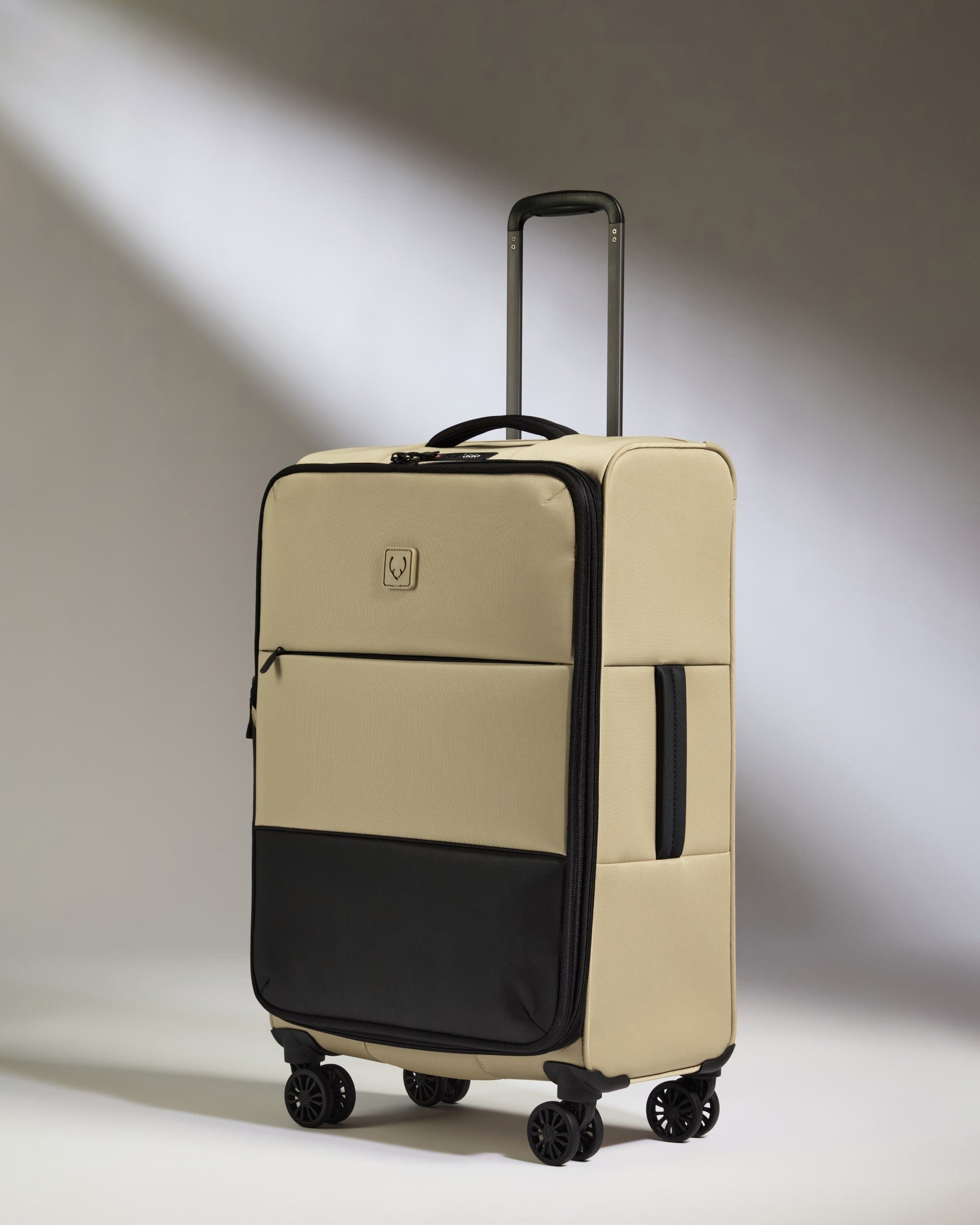 Antler Luggage -  Lightest Medium Suitcase in Sand - Soft Stripe 2.0 - Soft Suitcase Lightest Medium Suitcase in Sand Beige - Soft Stripe 2.0 | Soft Suitcase