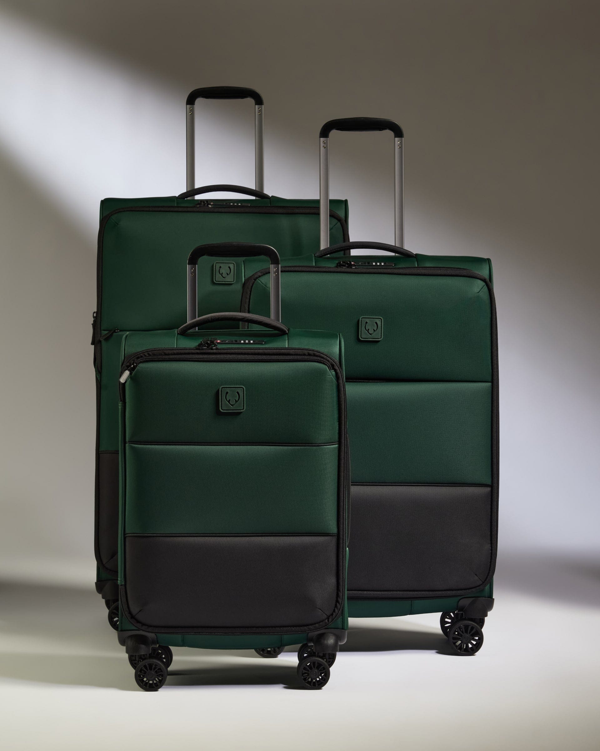 Antler Luggage -  Lightest Suitcase Set in Antler Green - Soft Stripe 2.0 - Soft Suitcase Lightest Suitcase Set in Green - Soft Stripe 2.0 | Soft Luggage Set