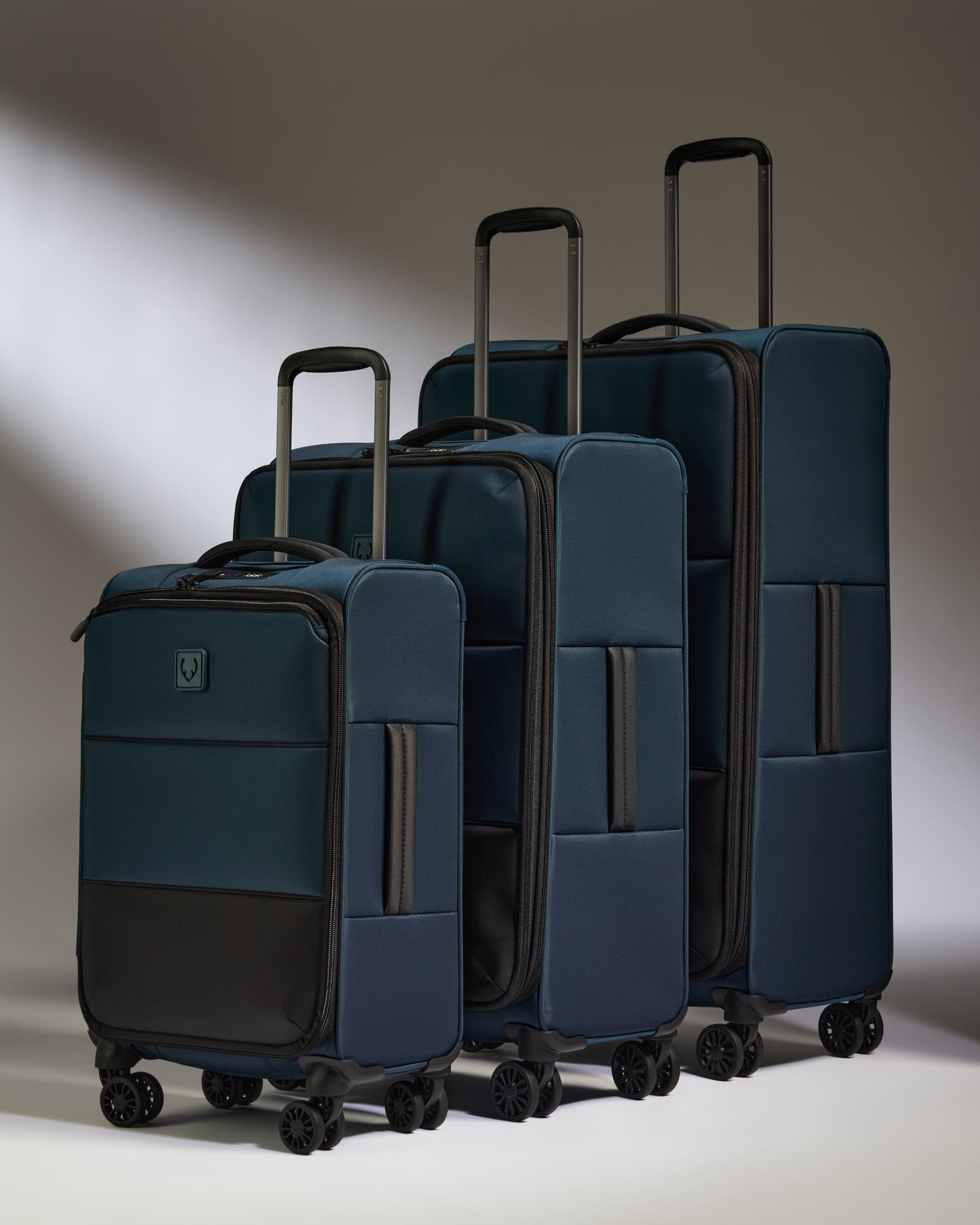 Antler Luggage -  Lightest Suitcase Set in Indigo Blue - Soft Stripe 2.0 - Soft Suitcase Lightest Suitcase Set in Navy - Soft Stripe 2.0 | Soft Luggage Set