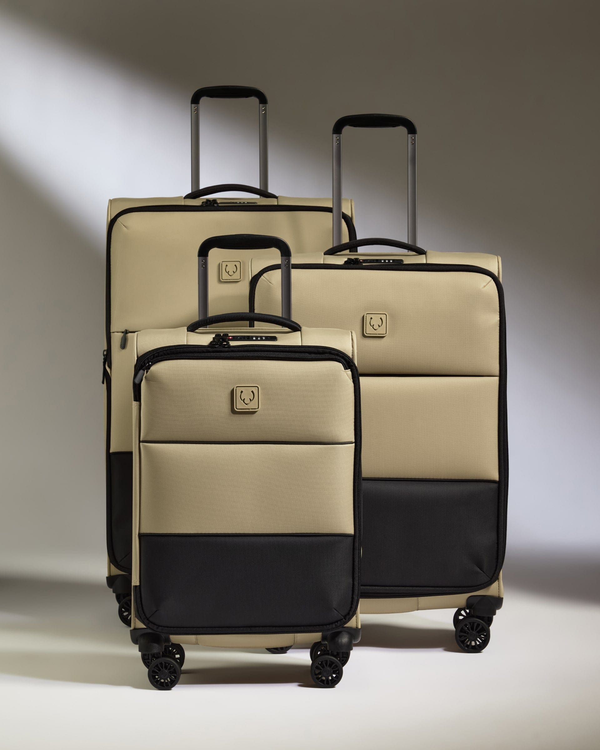 Antler Luggage -  Lightest Suitcase Set in Sand - Soft Stripe 2.0 - Soft Suitcase Lightest Suitcase Set in Sand Beige - Soft Stripe 2.0 | Soft Luggage Set