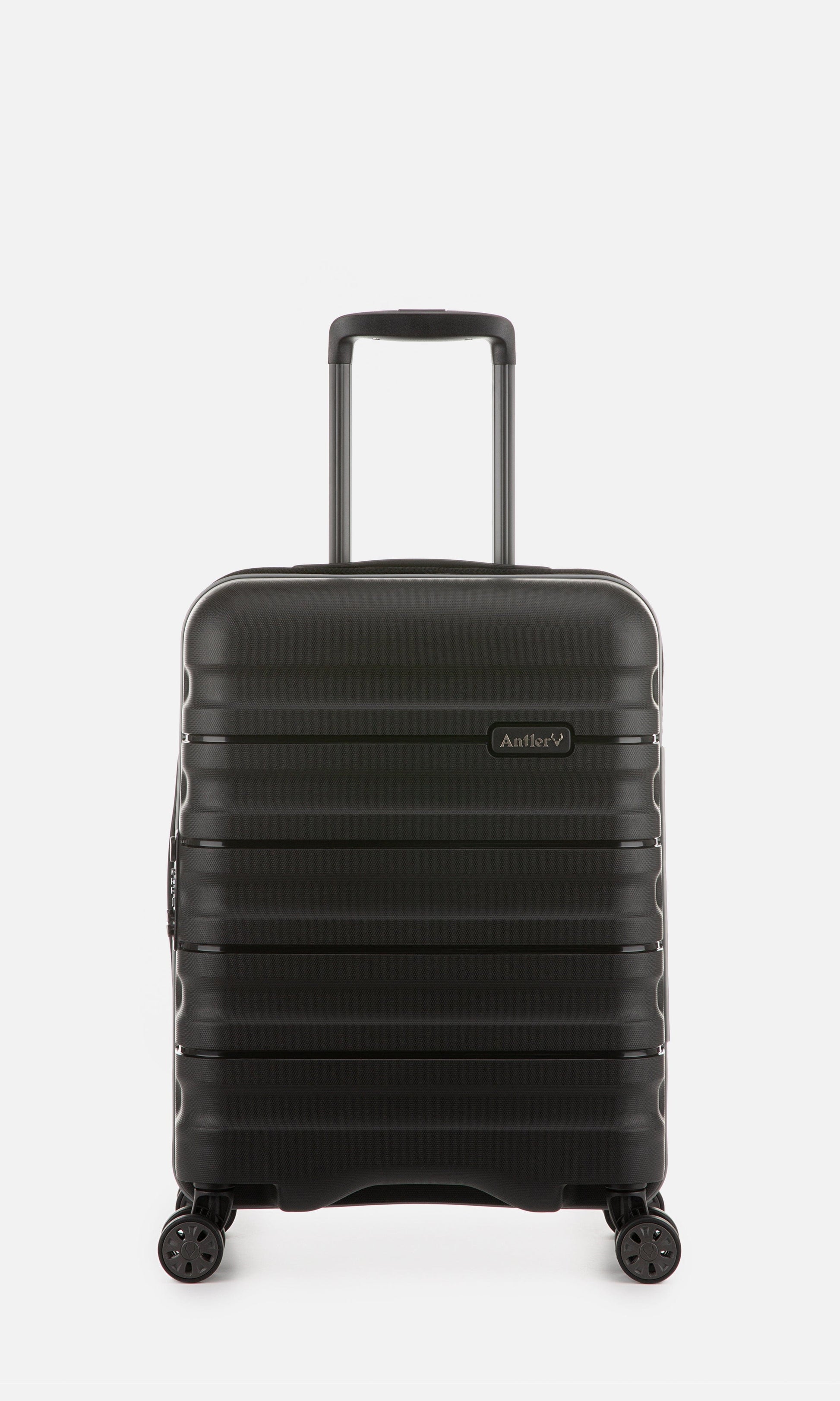 Antler Luggage -  Lincoln cabin in black - Hard Suitcases Lincoln Cabin Suitcase Black | Hard Suitcase | Antler UK