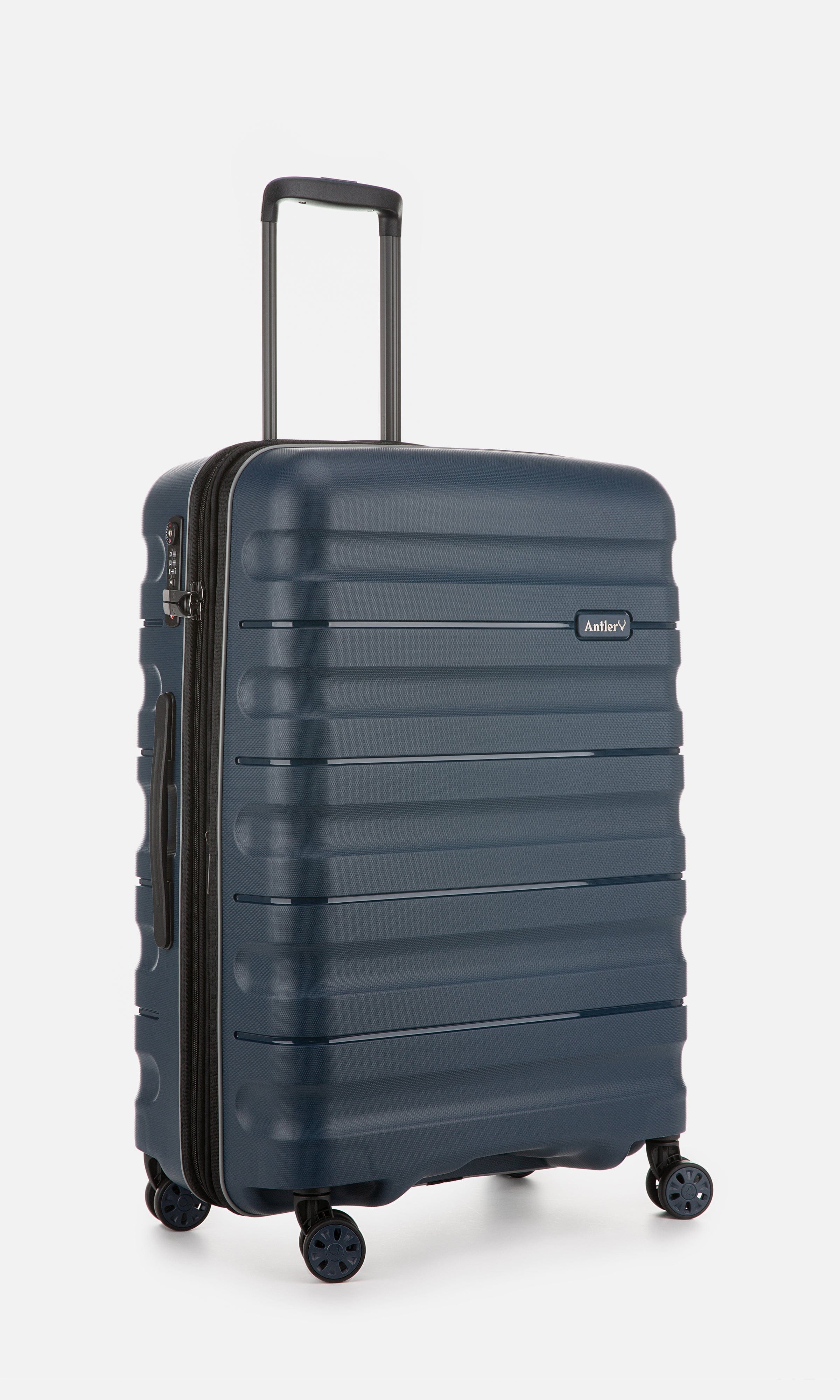 Suitcase Set in Navy Lincoln Cabin Luggage Large Suitcases Antler UK
