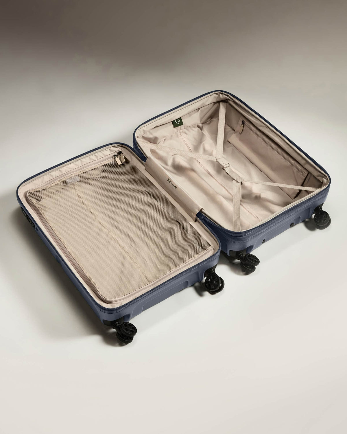 Antler Luggage -  Medium Suitcase in Atlantic Grey - Single Stripe - Hard Suitcase - Medium Medium Suitcase in Grey - Single Stripe | Check Luggage
