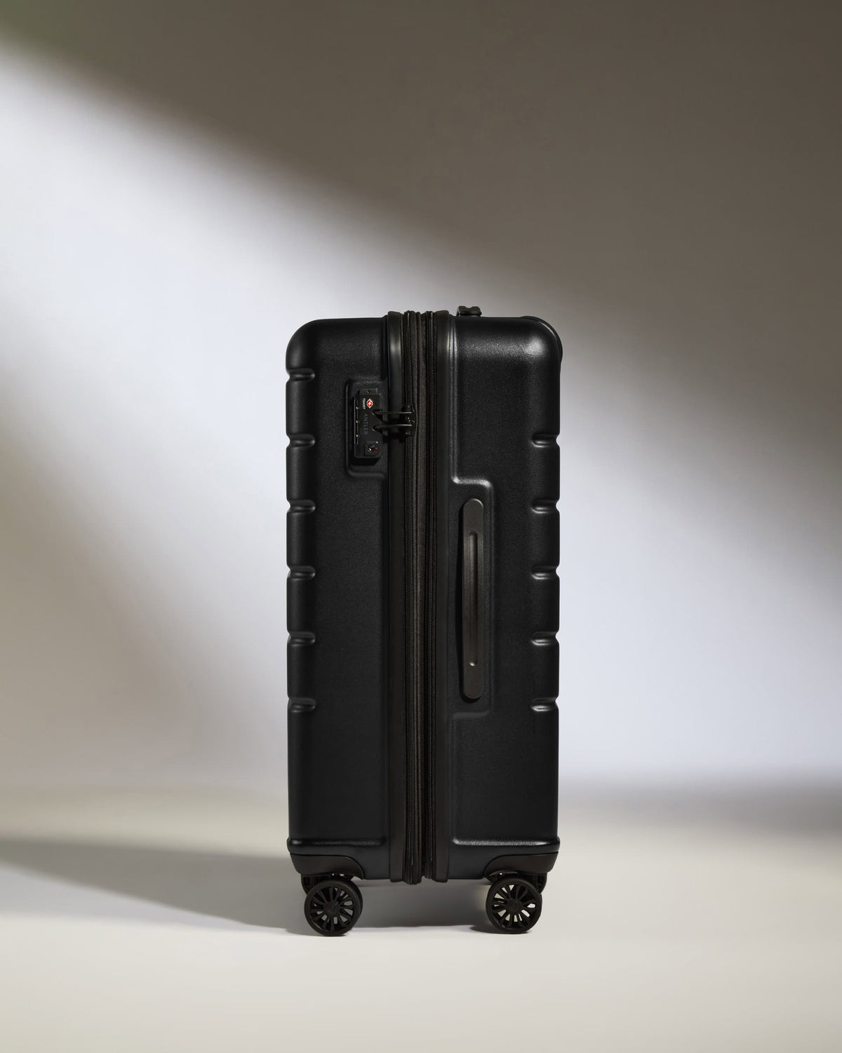 Antler Luggage -  Medium Suitcase in Black - Logo - Hard Suitcases Medium Suitcase Black - Logo | Lightweight Hard Shell Luggage