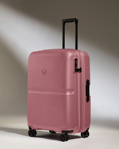 Antler Luggage -  Medium Suitcase in Clay Pink - Single Stripe - Hard Suitcase - Medium Medium Suitcase in Pink - Single Stripe | Check Luggage