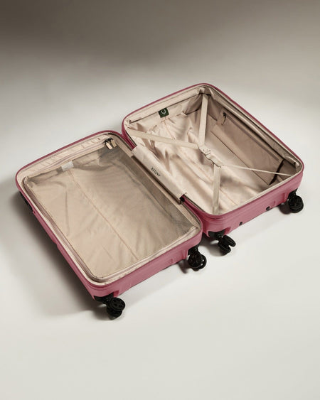 Antler Luggage -  Medium Suitcase in Clay Pink - Single Stripe - Hard Suitcase - Medium Medium Suitcase in Pink - Single Stripe | Check Luggage