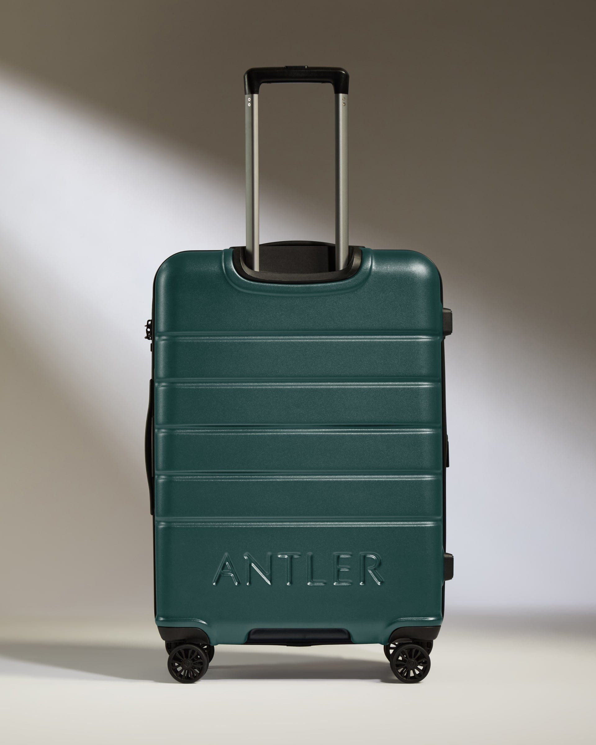 Antler Luggage -  Medium Suitcase in Dark Teal - Logo - Hard Suitcase - Medium Medium Suitcase Dark Teal - Logo | Lightweight Hard Shell Luggage