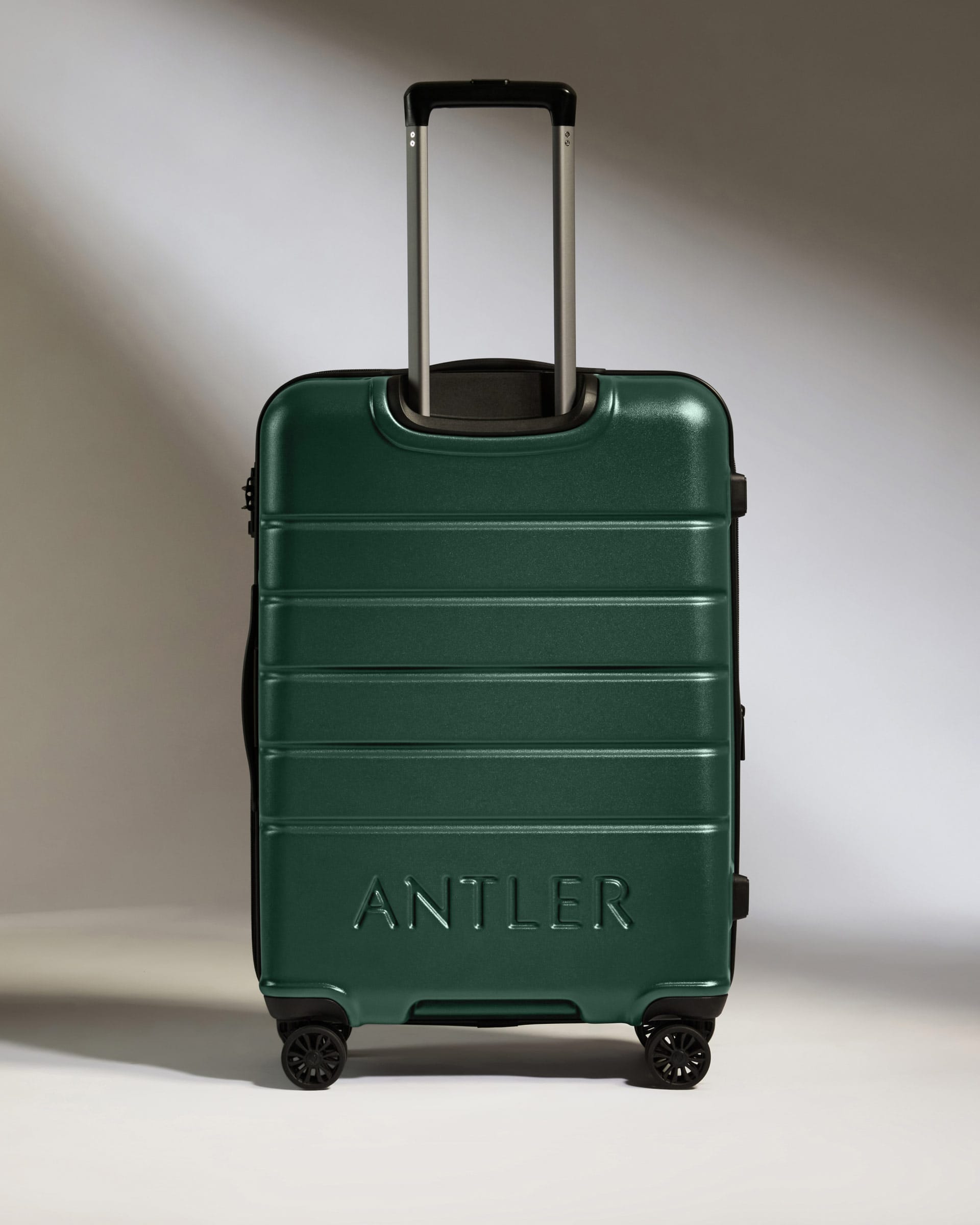 Antler Luggage -  Medium Suitcase in Dark Teal - Logo - Hard Suitcase - Medium Medium Suitcase Dark Teal - Logo | Lightweight Hard Shell Luggage