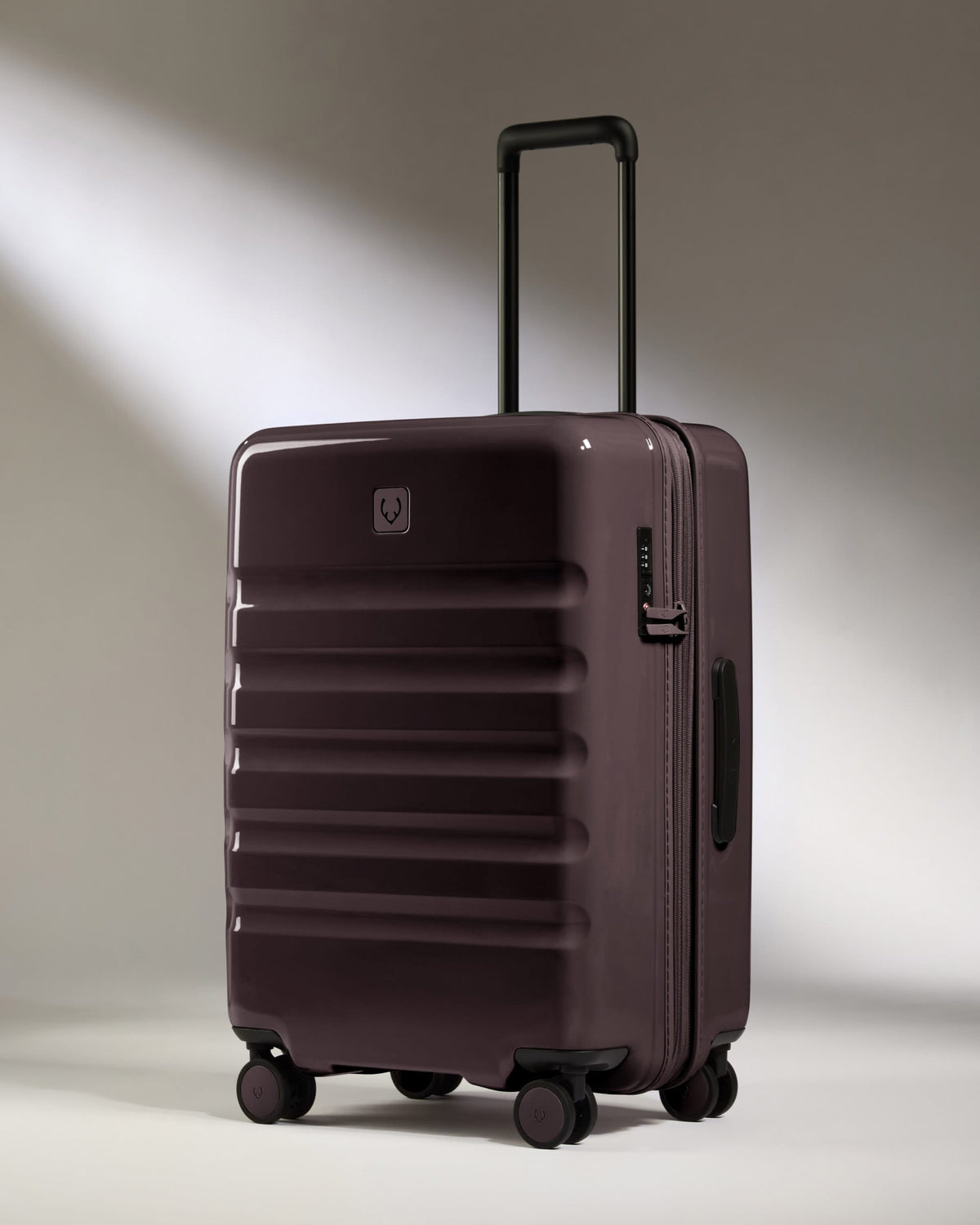 Antler Luggage -  Medium Suitcase in Hedgerow Gloss - Icon Stripe - Hard Suitcase Medium Suitcase in Hedgerow Gloss - Icon Stripe | Lightweight & Hard Shell Suitcase