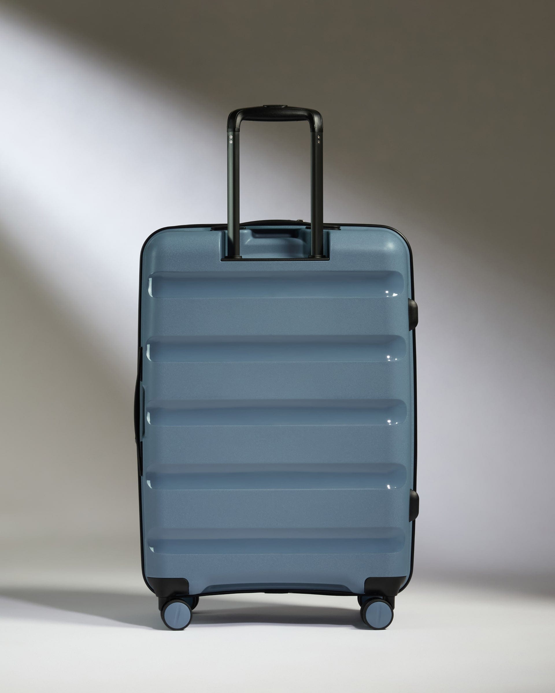 Antler Luggage -  Medium Suitcase in Light Blue - Logo Stripe - Hard Suitcase - Medium Medium Suitcase Light Blue - Logo Stripe | Lightweight Hard Shell Luggage
