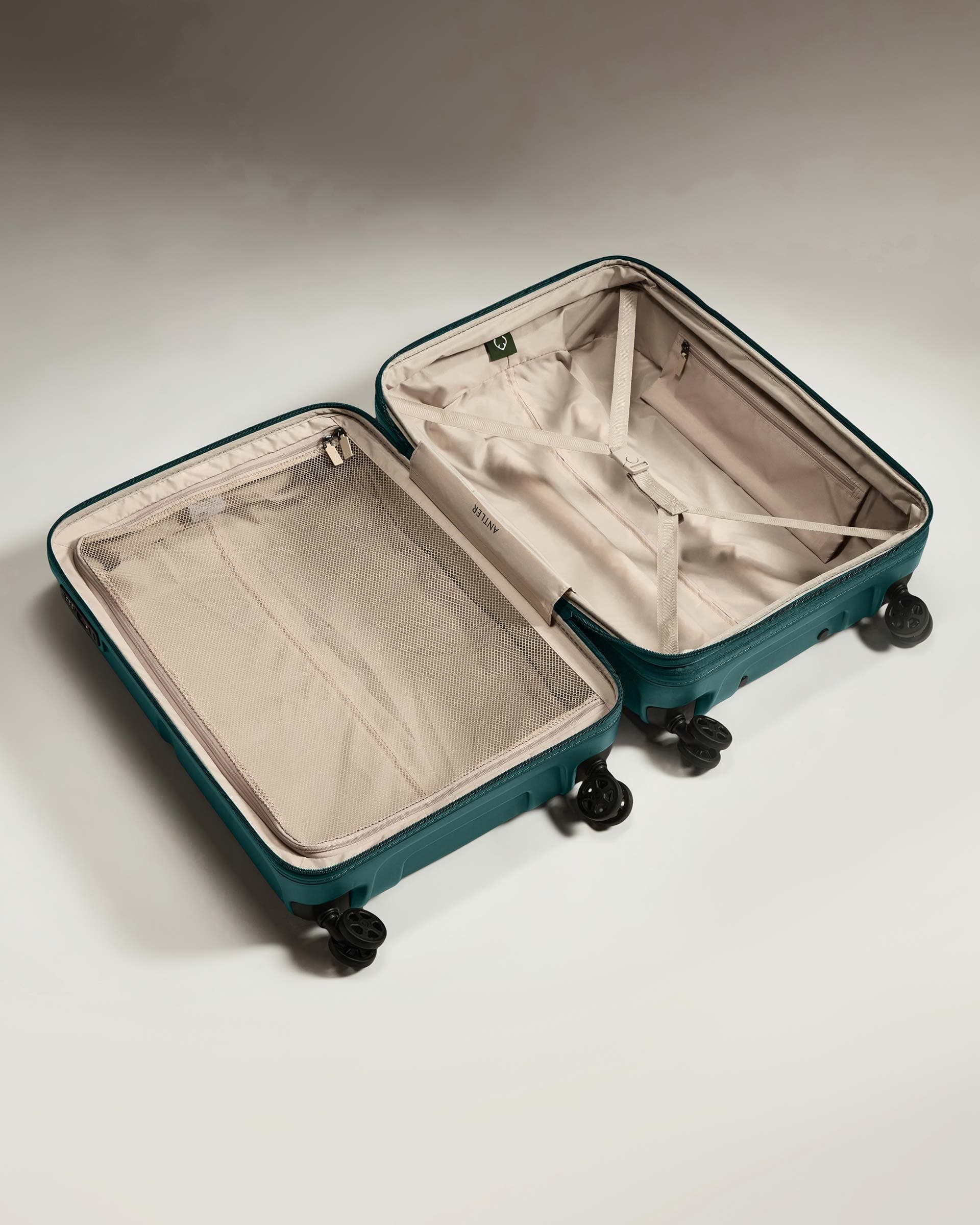 Antler Luggage -  Medium Suitcase in Marsh Blue - Single Stripe - Hard Suitcase - Medium Medium Suitcase in Blue - Single Stripe | Check Luggage