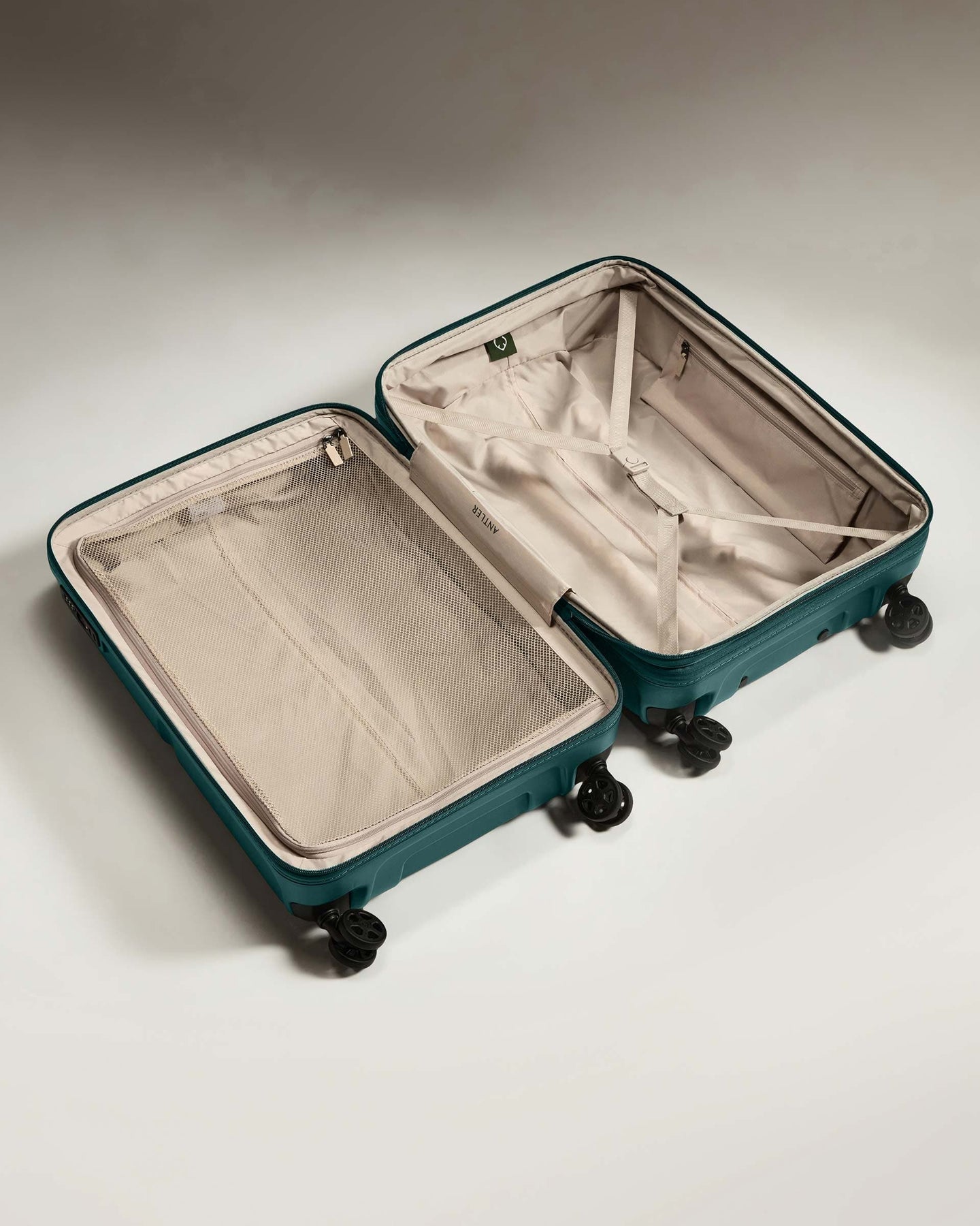 Antler Luggage -  Medium Suitcase in Marsh Blue - Single Stripe - Hard Suitcase - Medium Medium Suitcase in Blue - Single Stripe | Check Luggage