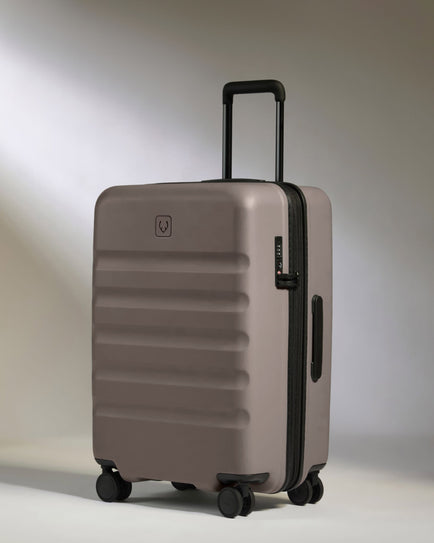 Antler Luggage -  Medium Suitcase in Pebble Grey - Icon Stripe - Hard Suitcase - Medium Medium suitcase in Grey - Icon Stripe | Lightweight & Hard Shell Suitcase