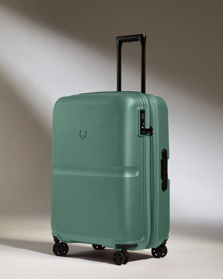 Antler Luggage -  Medium Suitcase in Seagrass Green - Single Stripe - Hard Suitcase - Medium Medium Suitcase in Green - Single Stripe | Check Luggage