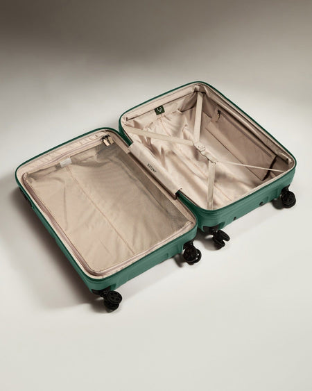 Antler Luggage -  Medium Suitcase in Seagrass Green - Single Stripe - Hard Suitcase - Medium Medium Suitcase in Green - Single Stripe | Check Luggage