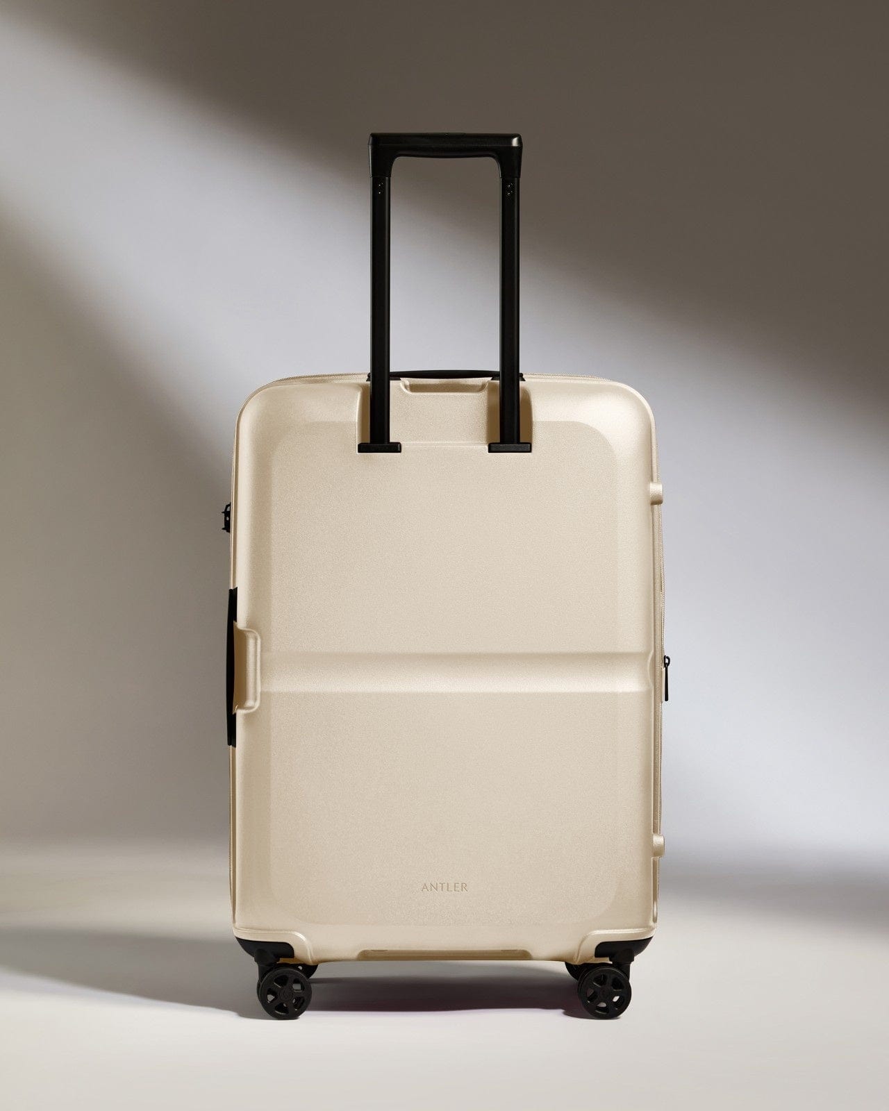 Antler Luggage -  Medium Suitcase in Wheat Beige - Single Stripe - Hard Suitcase - Medium Medium Suitcase in Beige - Single Stripe | Check Luggage