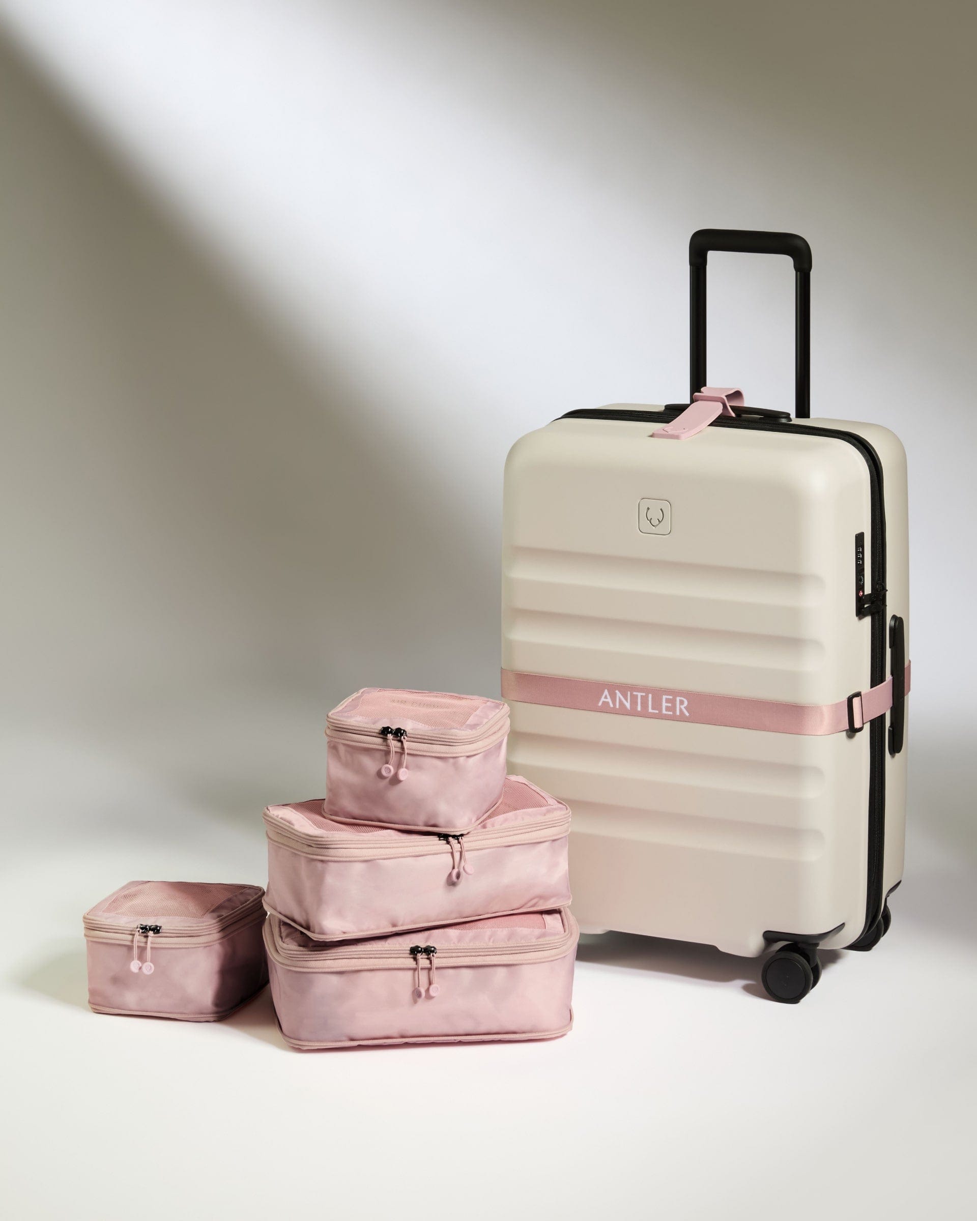 Antler Luggage -  Packing Cubes in Moorland Pink - Set of 4 - Packing Cube Packing Cubes in Pink Set of 4 | Travel Accessories | Packing Organiser