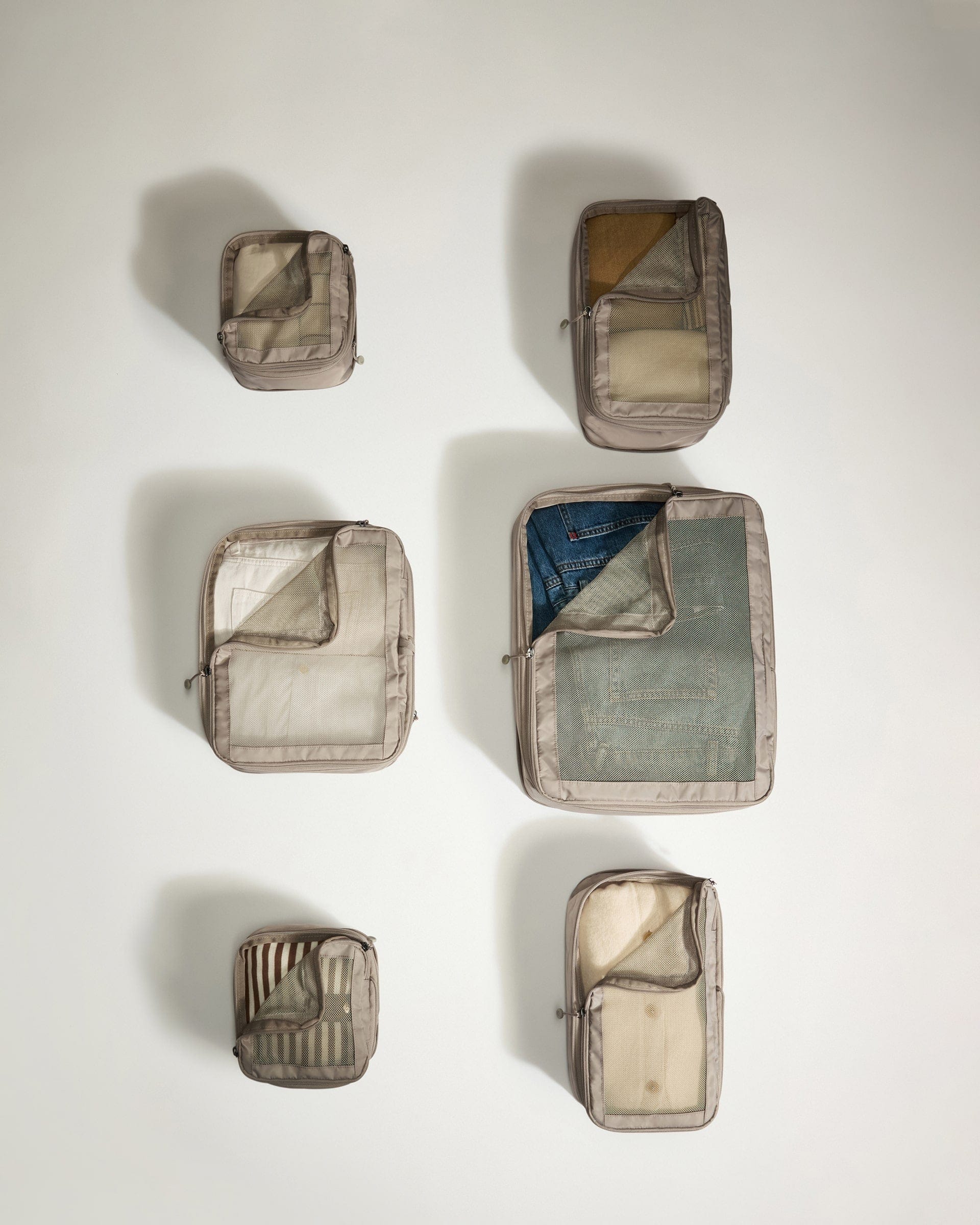 Antler Luggage -  Packing Cubes in Taupe - Set of 6 - Packing Cube Packing Cubes in Beige Set of 6 | Travel Accessories | Packing Organiser