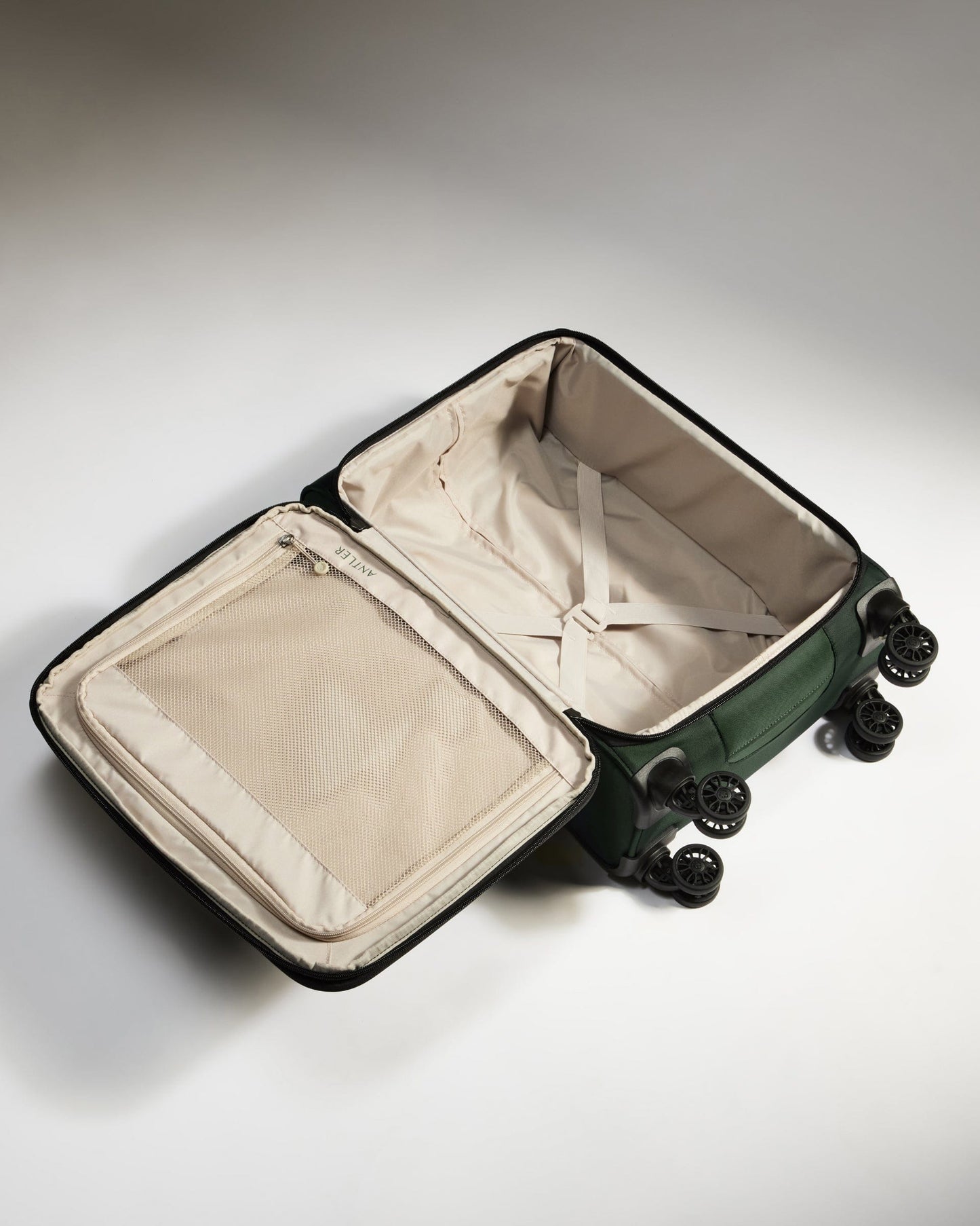 Antler Luggage -  Soft Stripe Cabin in Green - Soft Suitcase Soft Stripe Cabin in Green | Soft Suitcase | Cabin Bag