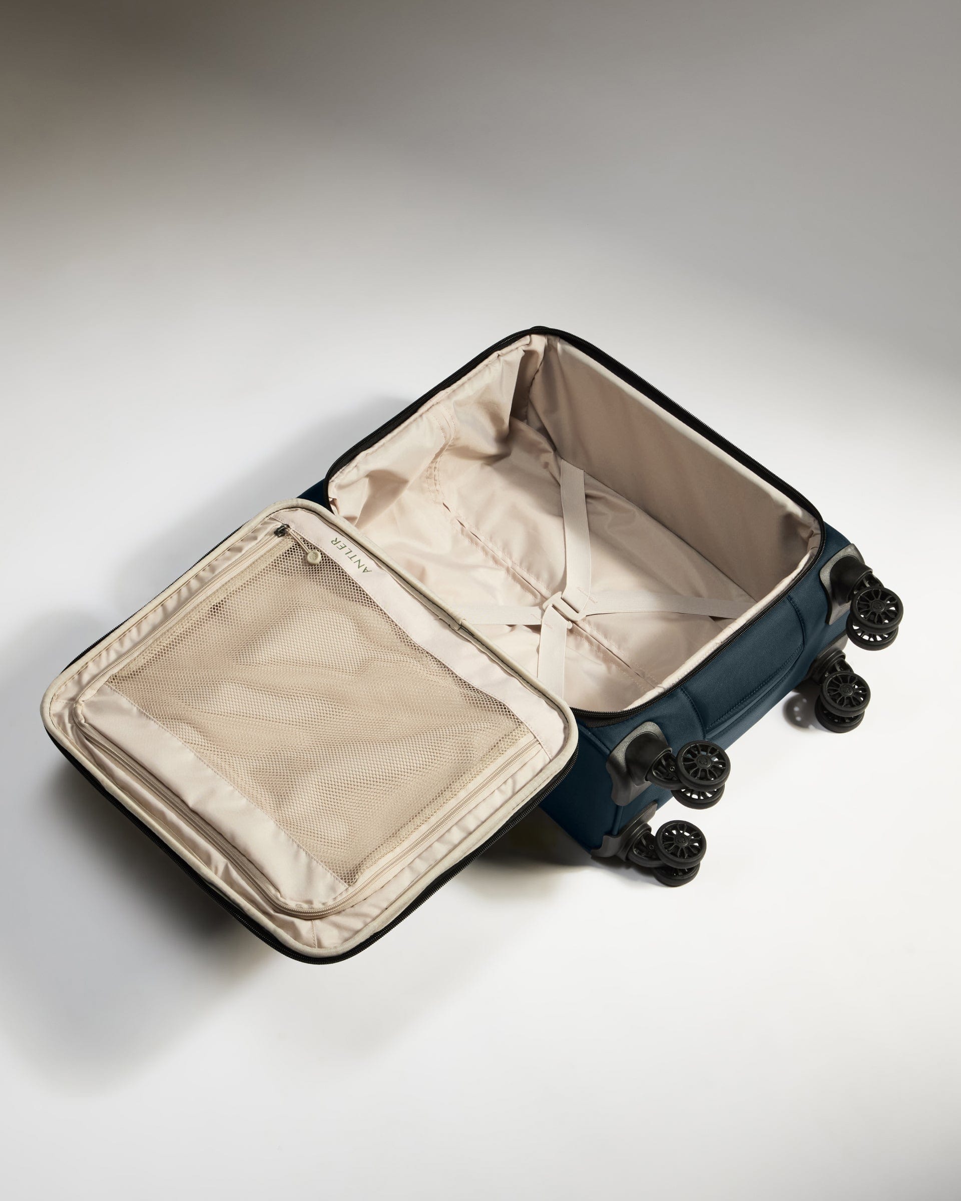 Antler Luggage -  Soft Stripe Cabin in Indigo - Soft Suitcase Soft Stripe Cabin in Indigo | Soft Suitcase | Cabin Bag