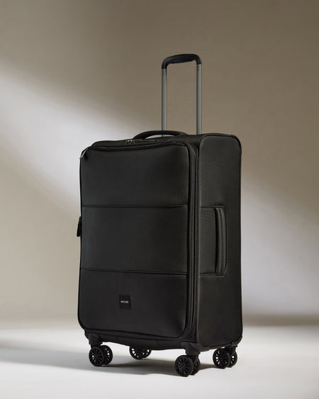 Antler Luggage -  Soft Stripe Medium in Black - Soft Suitcase Soft Stripe Medium in Black | Soft Suitcase