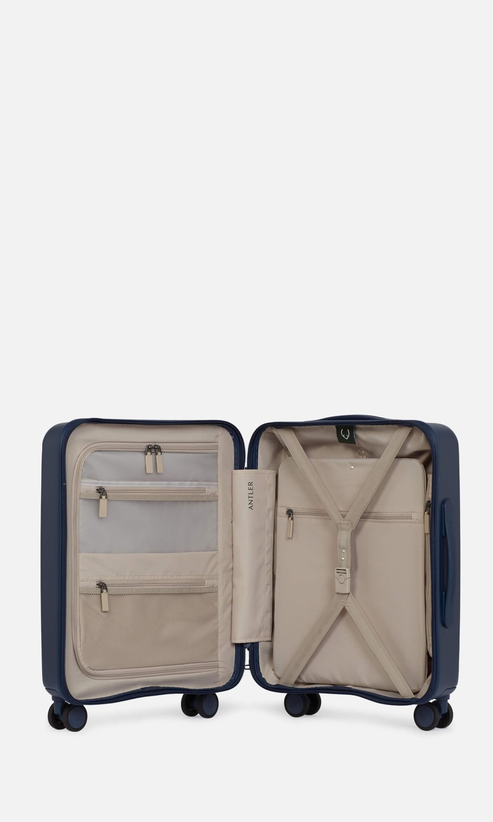 Antler Luggage -  Stamford cabin in dusk blue - Hard Suitcases Stamford Cabin Suitcase Blue | Hard Luggage | Antler UK