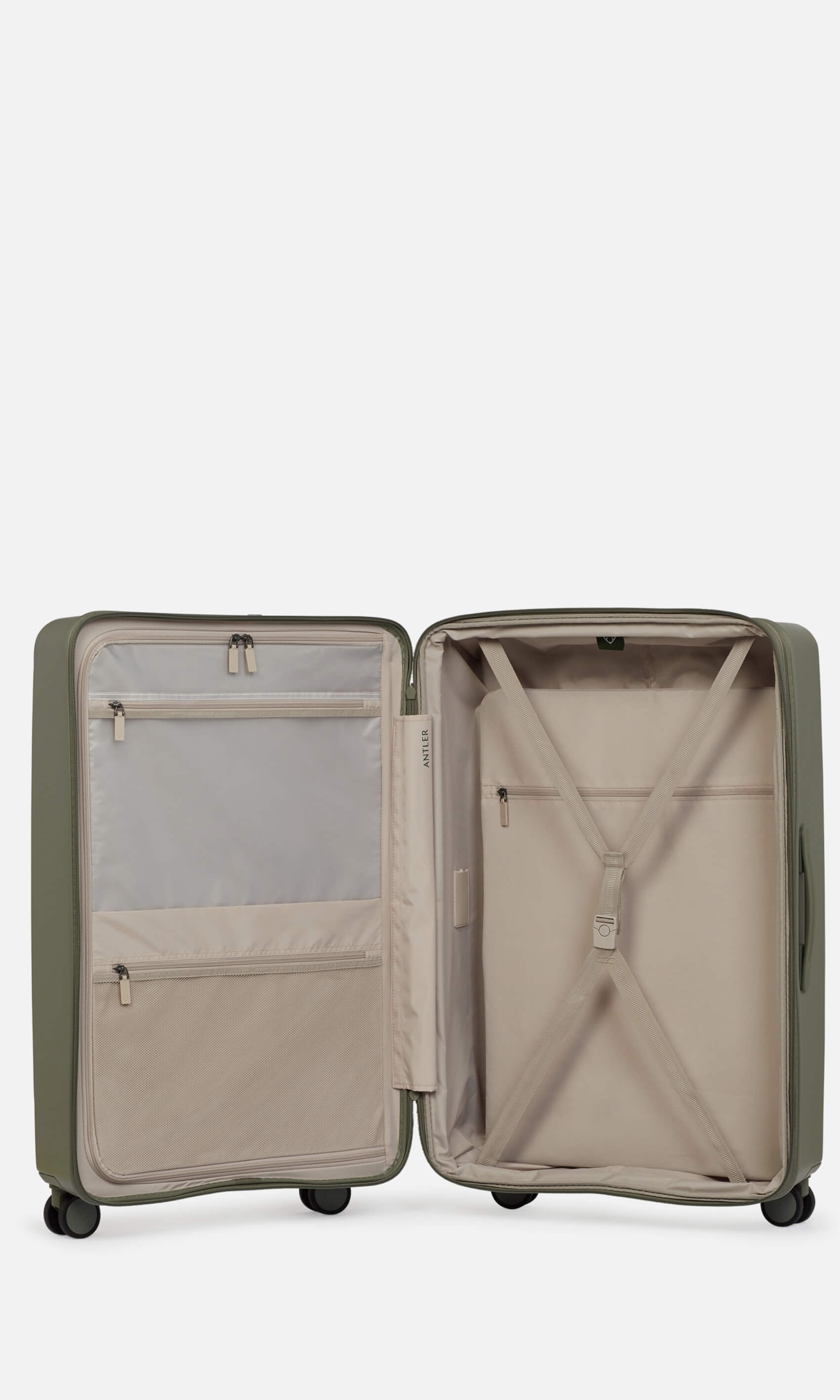 Antler Luggage -  Stamford large in field green - Hard Suitcases Stamford Large Suitcase Green | Hard Luggage | Antler 