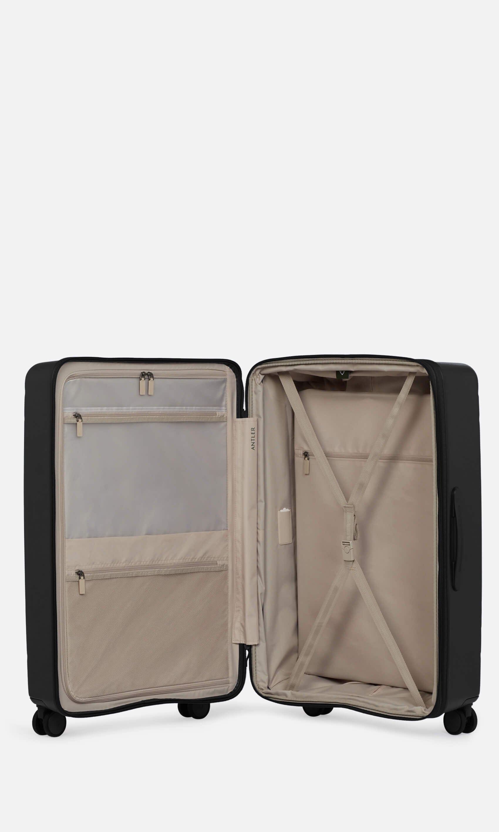Antler Luggage -  Stamford large in midnight black - Hard Suitcases Stamford Large Suitcase Black | Hard Luggage | Antler UK