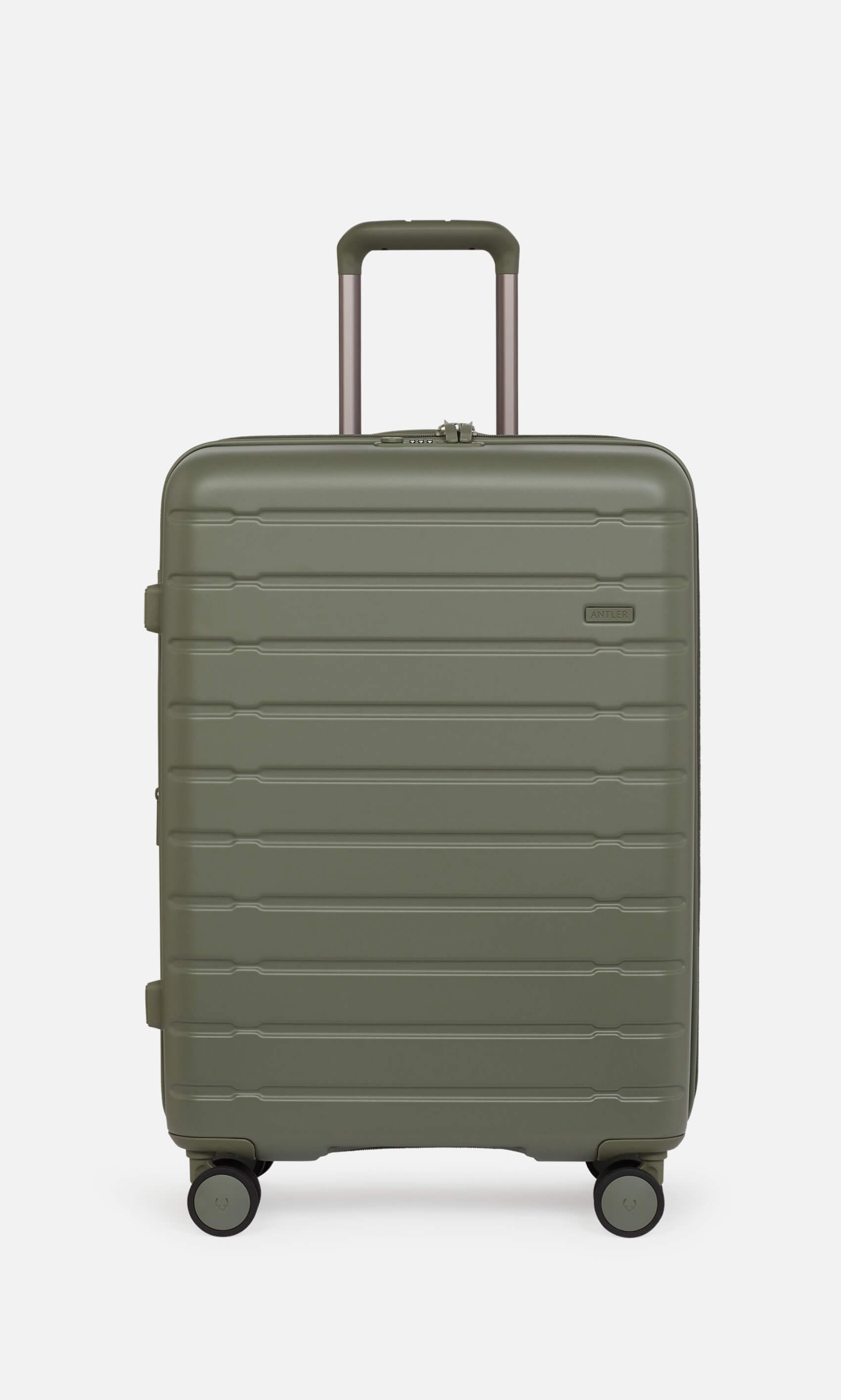 Antler Luggage -  Stamford medium in field green - Hard Suitcases Stamford Medium Suitcase Green | Hard Luggage | Antler UK