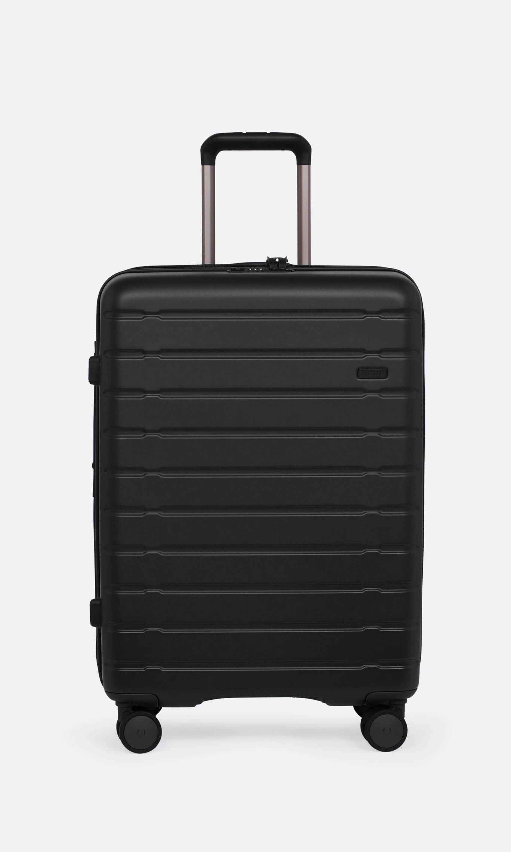 Stamford 2.0 Medium Suitcase Black Hard Luggage Antler UK