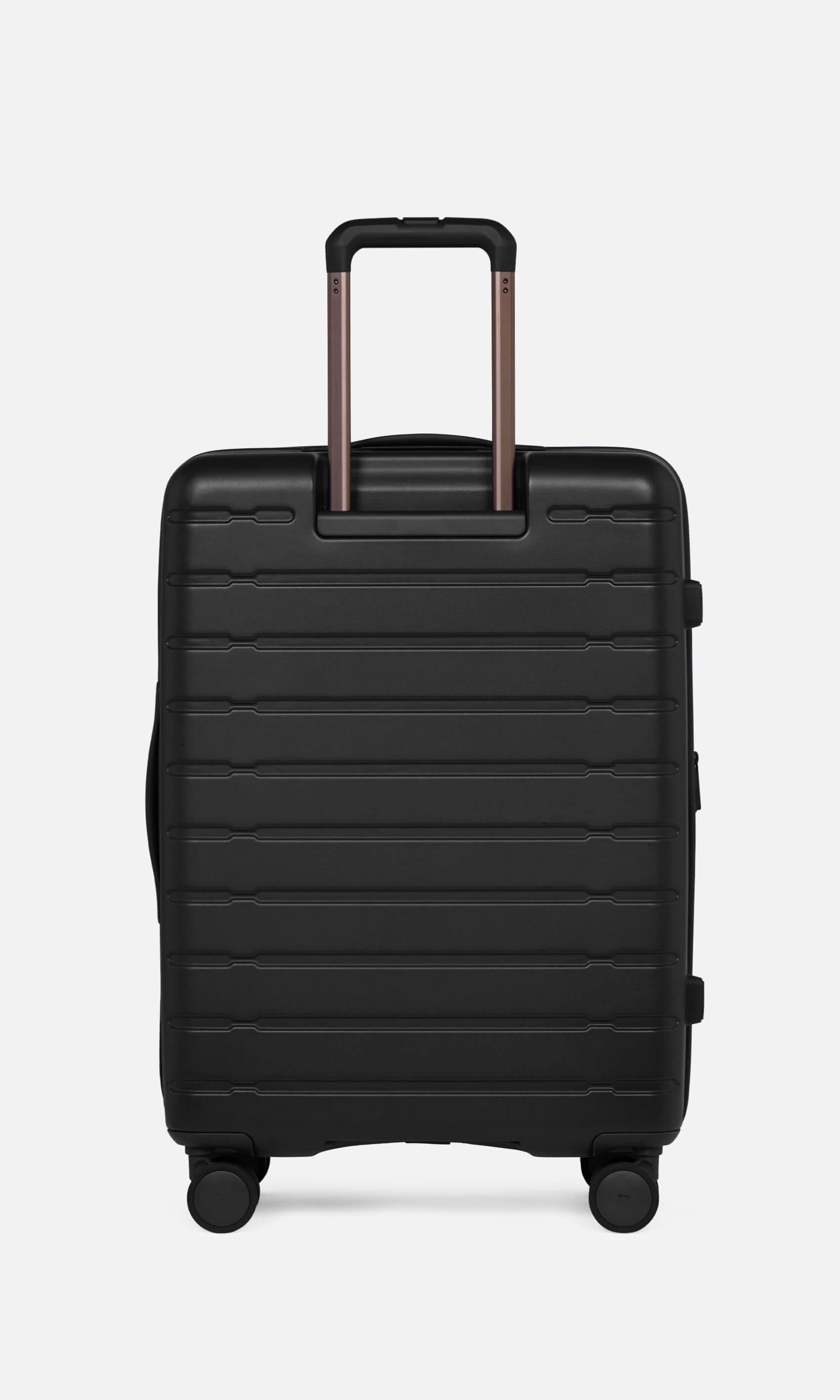 Antler Luggage -  Stamford medium in midnight black - Hard Suitcases Stamford Medium Suitcase Black | Hard Luggage | Antler UK
