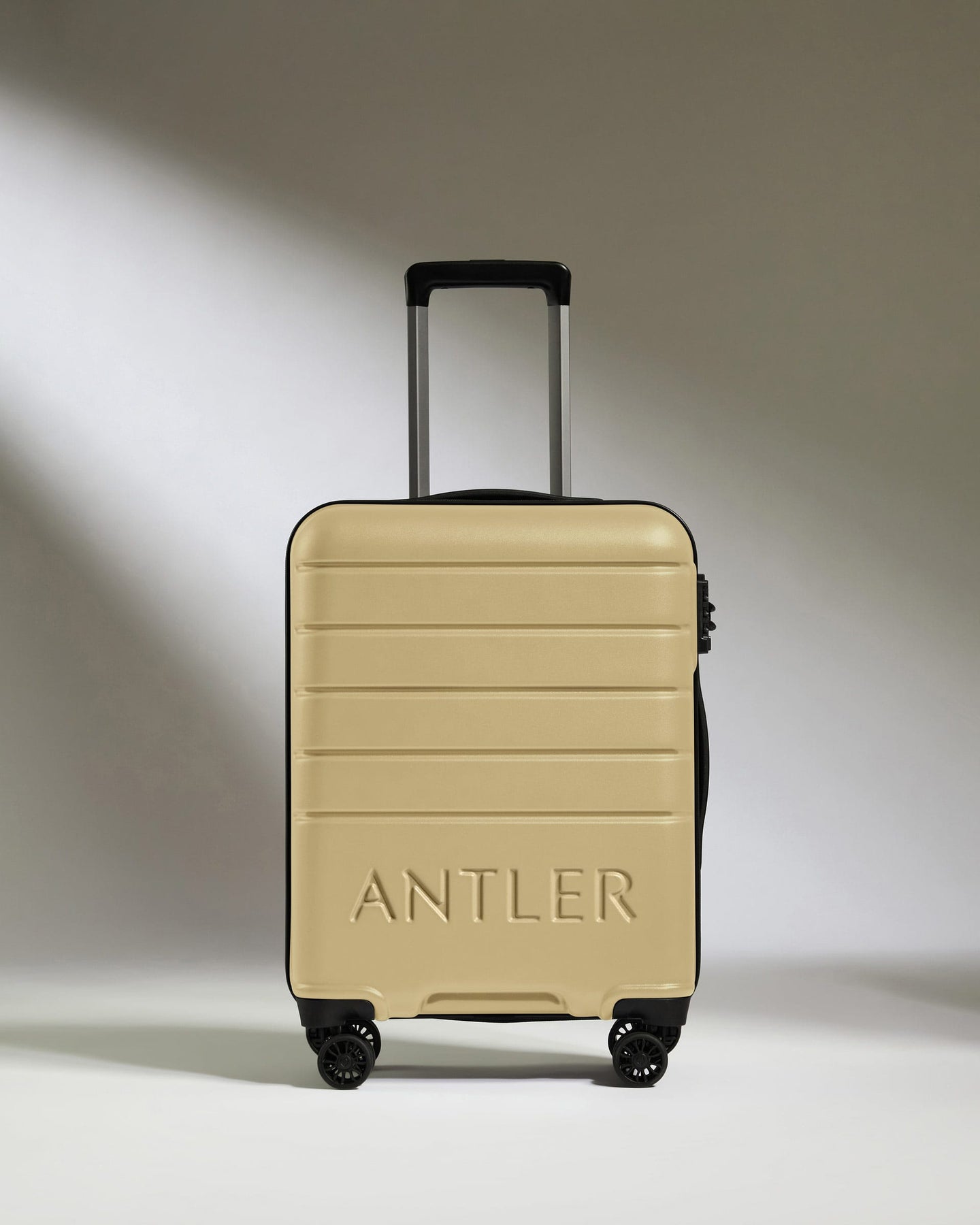 Antler Luggage -  Suitcase Set in Dark Sand - Logo - Hard Suitcases Logo Set of 3 Suitcases Yellow | Lightweight Hard Shell Luggage