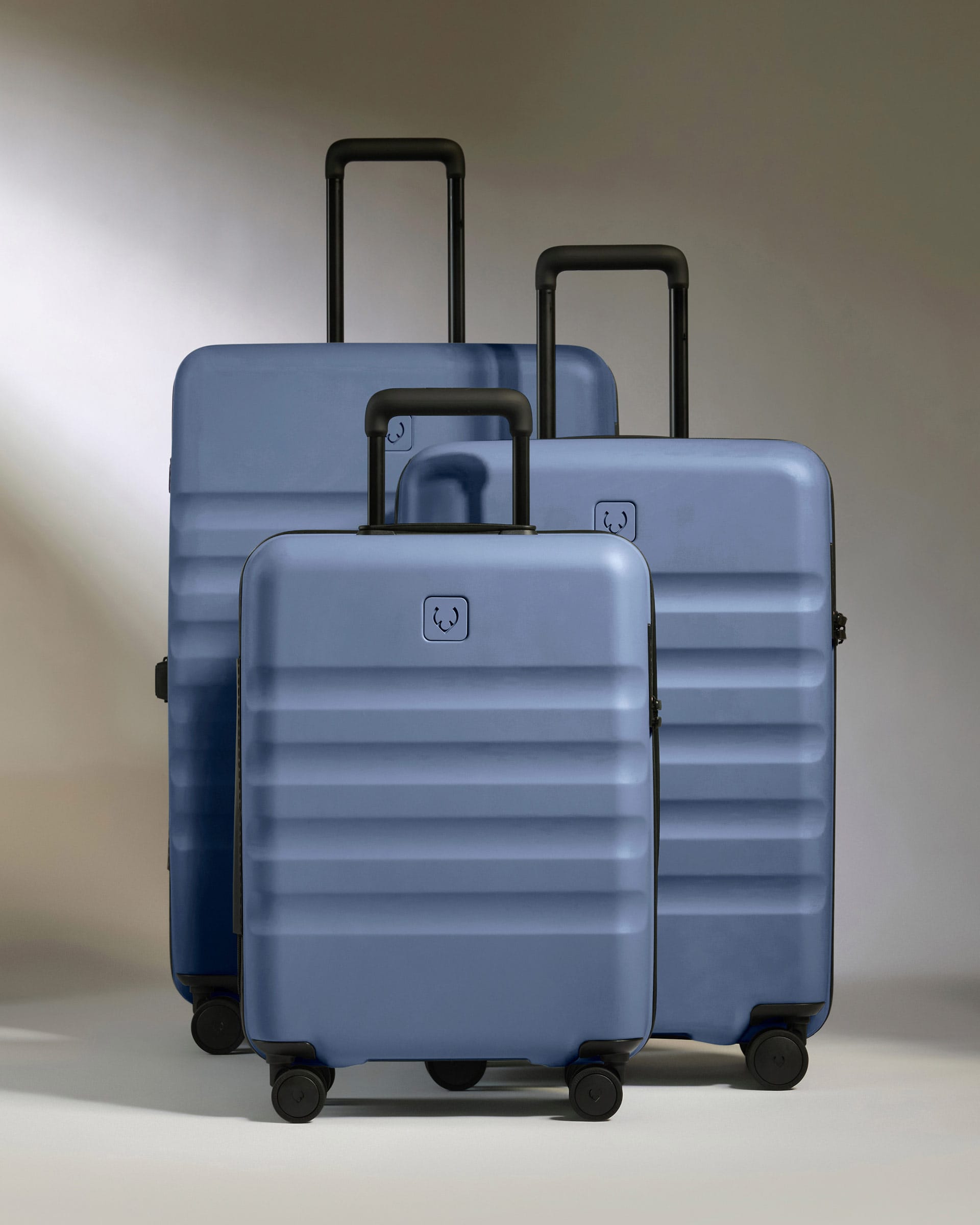 Antler Luggage -  Suitcase Set in Ocean Blue - Icon Stripe - Hard Suitcase - Standard Cabin Set Suitcase Set in Blue - Icon Stripe | Lightweight & Hard Shell Suitcase