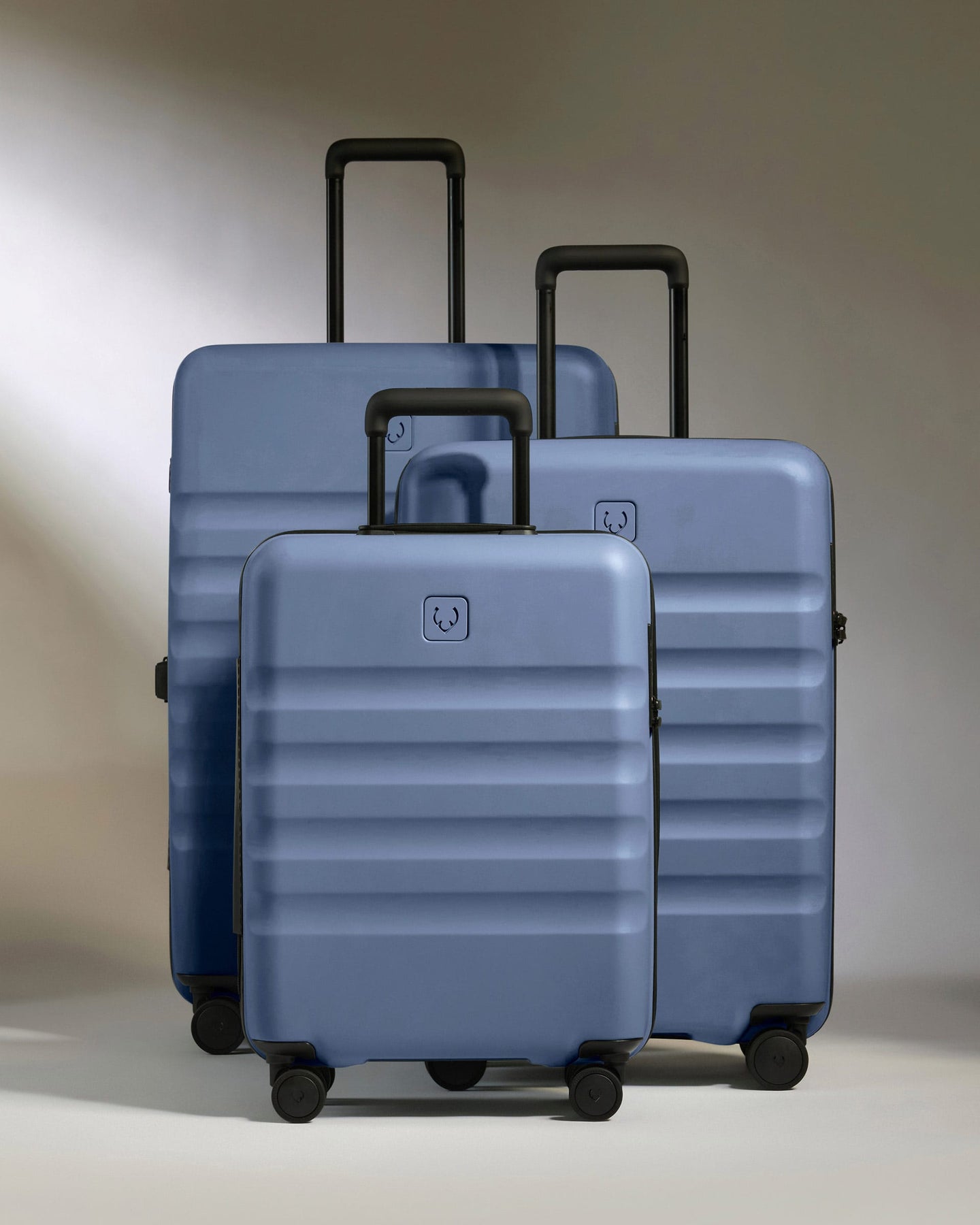 Antler Luggage -  Suitcase Set in Ocean Blue - Icon Stripe - Hard Suitcase - Standard Cabin Set Suitcase Set in Blue - Icon Stripe | Lightweight & Hard Shell Suitcase