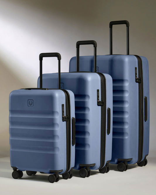 Antler Luggage -  Suitcase Set in Ocean Blue - Icon Stripe - Hard Suitcase - Standard Cabin Set Suitcase Set in Blue - Icon Stripe | Lightweight & Hard Shell Suitcase