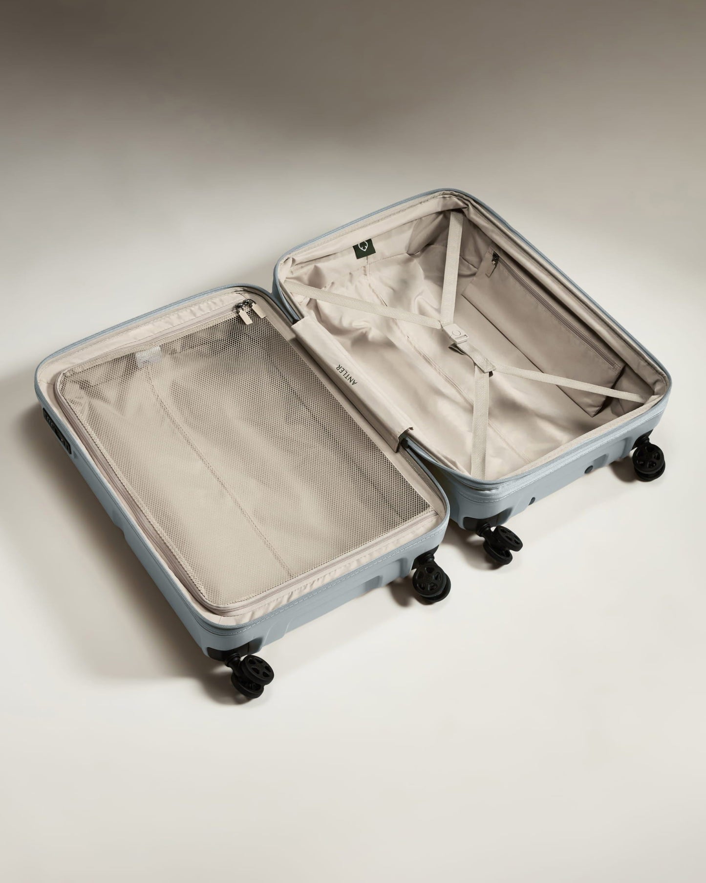 Antler Luggage -  Suitcase Set in Salt Blue - Single Stripe - Hard Suitcase - Standard Cabin Set Suitcase Set in Blue - Single Stripe | Cabin Luggage & Large Suitcases